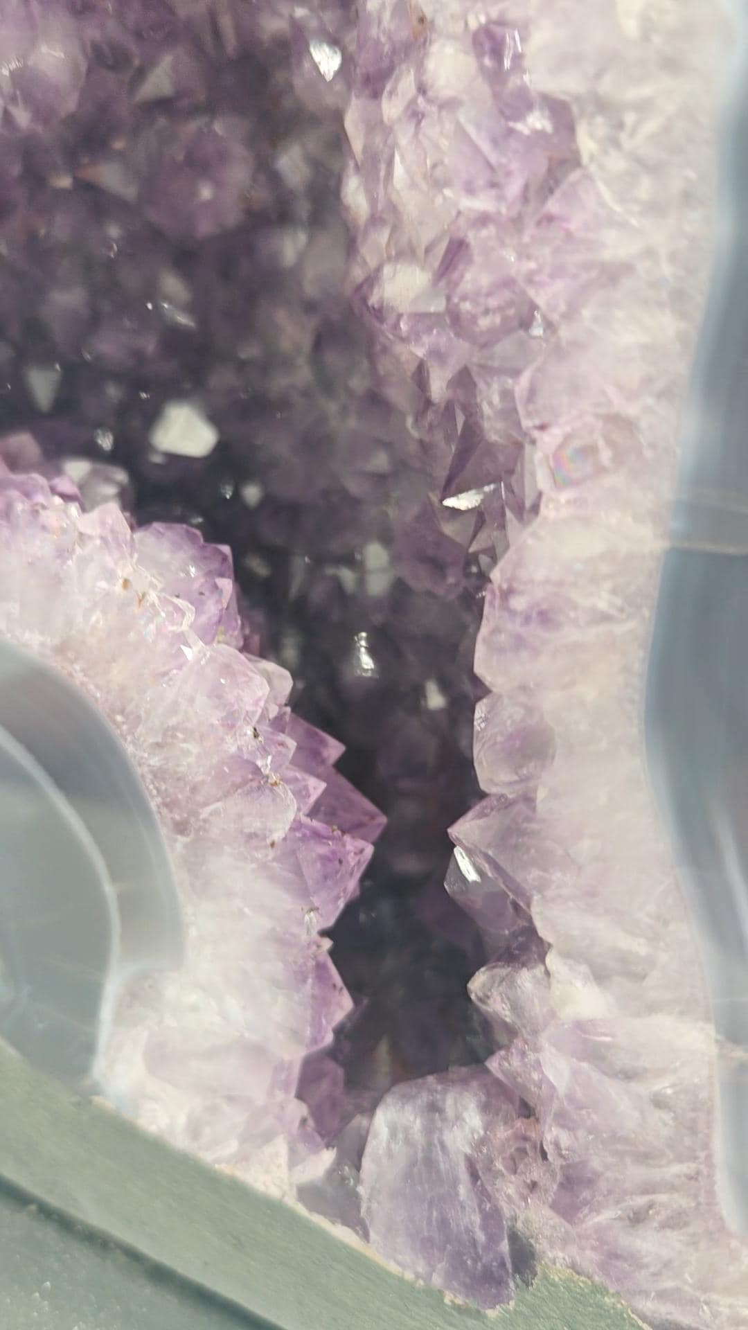 Rare Fully Polished Amethyst Cathedral with Flower Formation & Blue Banded Agate Crystal Hoarder