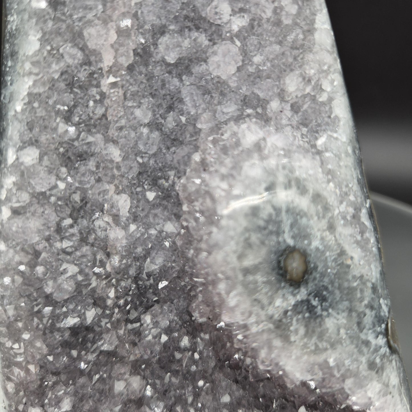 AAA+ Uruguay Lavender Amethyst Cathedral with Stalactite Eye - 3.8 lbs - 6.5 x 4.5in -  Druzy Quartz Crystal Hoarder