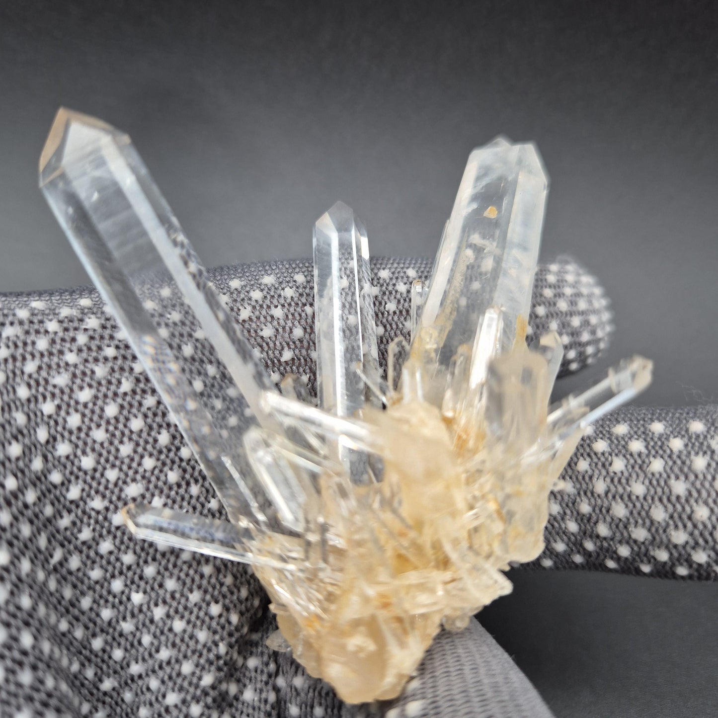 Rare AAA+ DNA Blue Smoke Golden Healer Needle Lemurian Quartz Cluster | Fully Crystallized | Colombia | 2.08 oz Crystal Hoarder