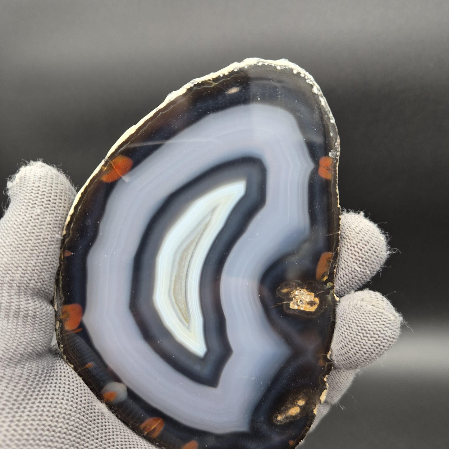 AAA Translucent Agate Slices with Druzy - Set of 3 | 5in x 3in Natural Crystal Decor | 0.73 lbs Crystal Hoarder