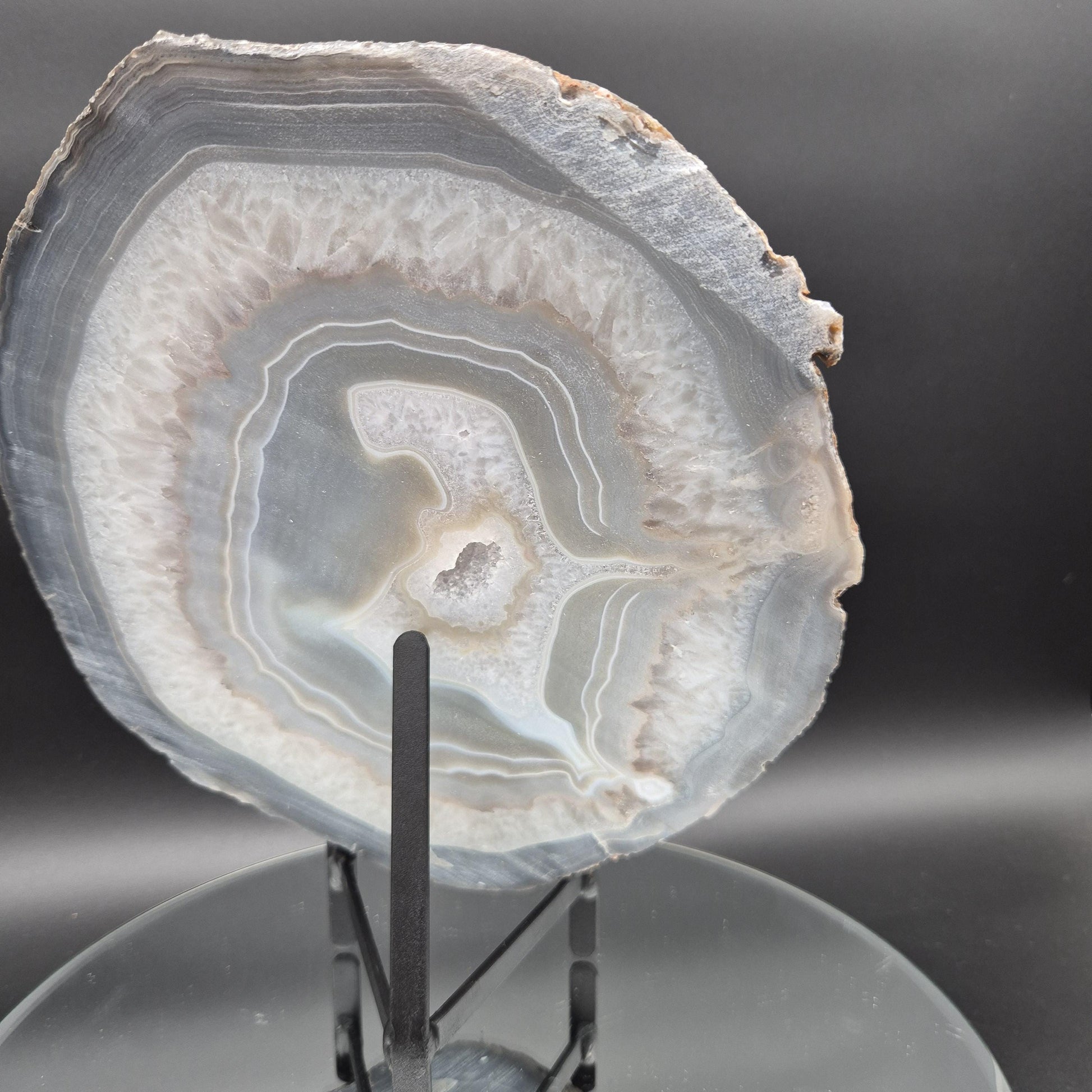 AAA+ Blue Banded Agate Slab Brazil 10.5x8.5x1 5.85 lbs Crystal Hoarder