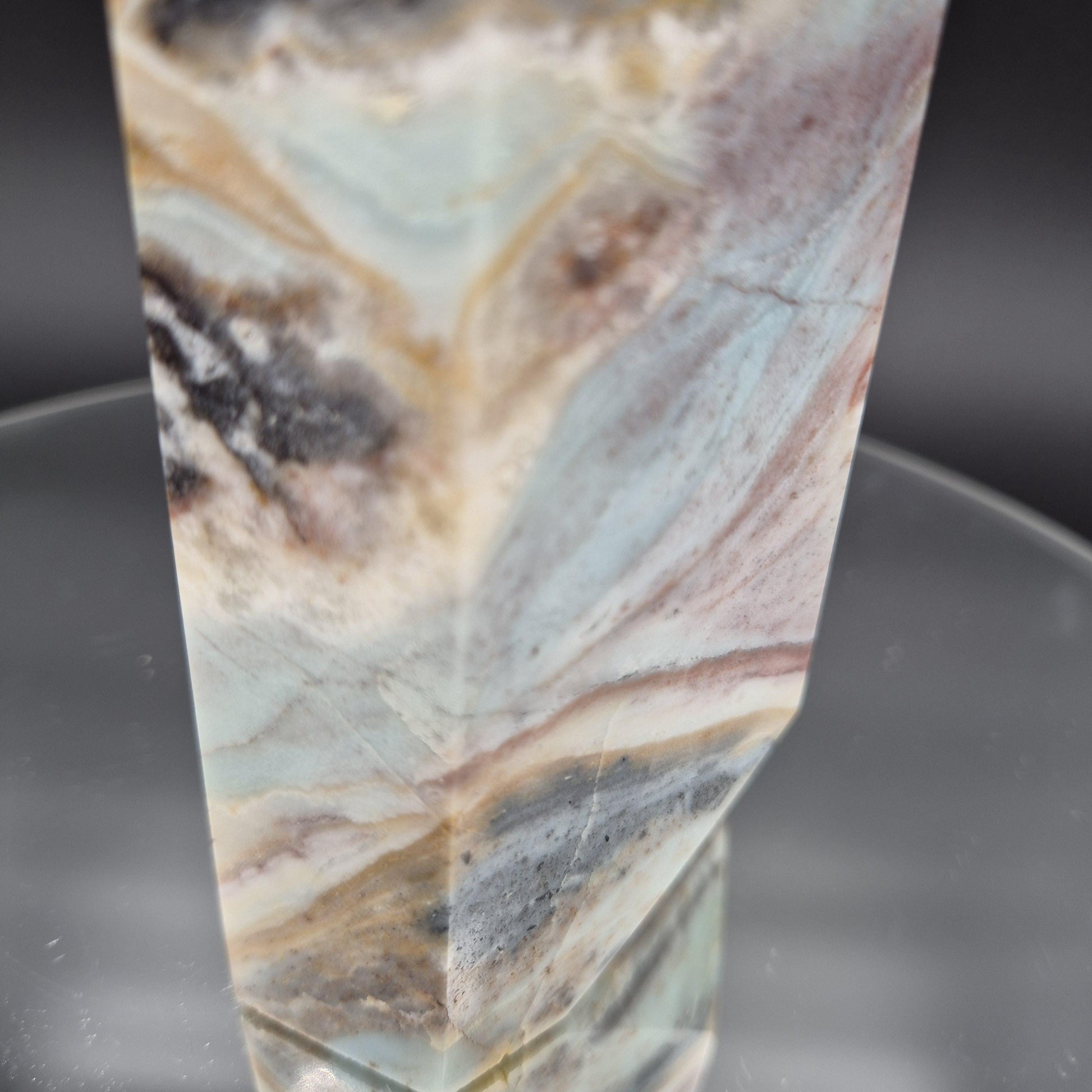 AAA+ Caribbean Calcite Tower with Aragonite - 8.5 x 3.25in, 3 lbs - Healing Crystal, Meditation, Energy Decor Crystal Hoarder
