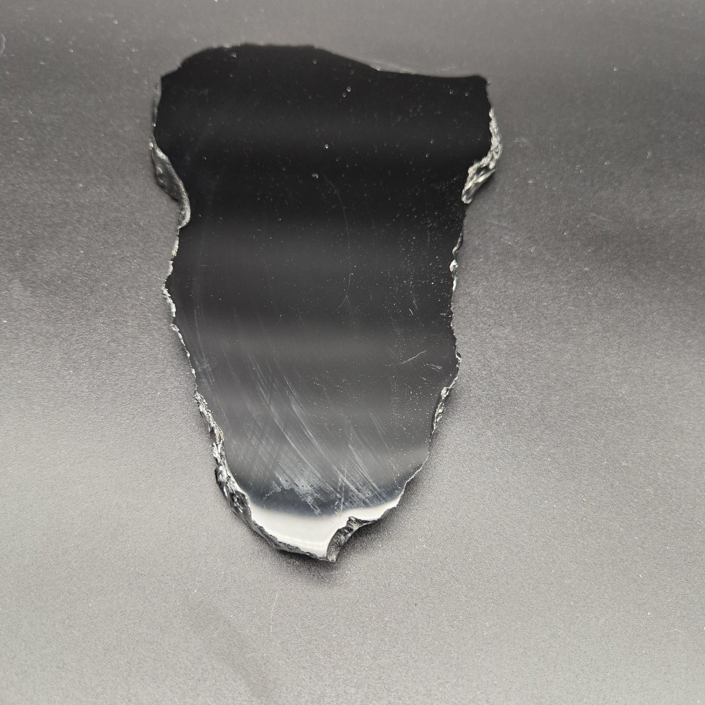 Black Obsidian Scrying Mirror 9x5 inch | Live Edge Polished Volcanic Glass Divination Mirror | 1.5 lbs Crystal Hoarder