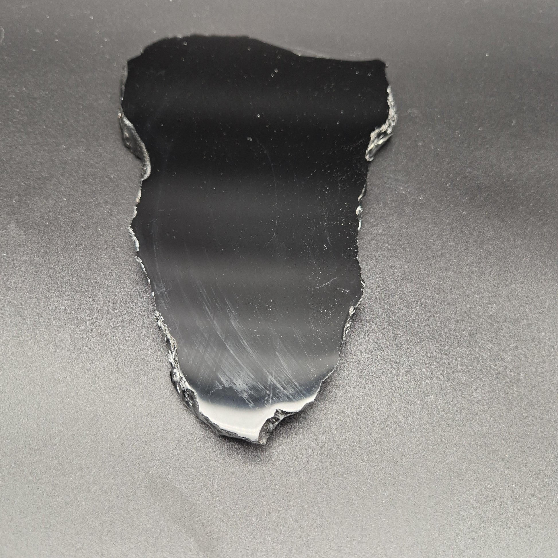 Black Obsidian Scrying Mirror 9x5 inch | Live Edge Polished Volcanic Glass Divination Mirror | 1.5 lbs Crystal Hoarder