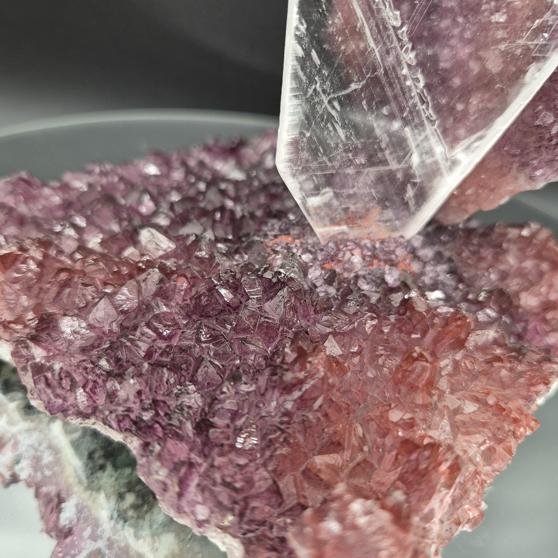 AAA+ Zeolite Amethyst Selenite Sculpture 7x7 | 2.5 lbs Crystal Cluster | Rare Mineral Specimen | Natural Home Decor | Healing Crystals Crystal Hoarder