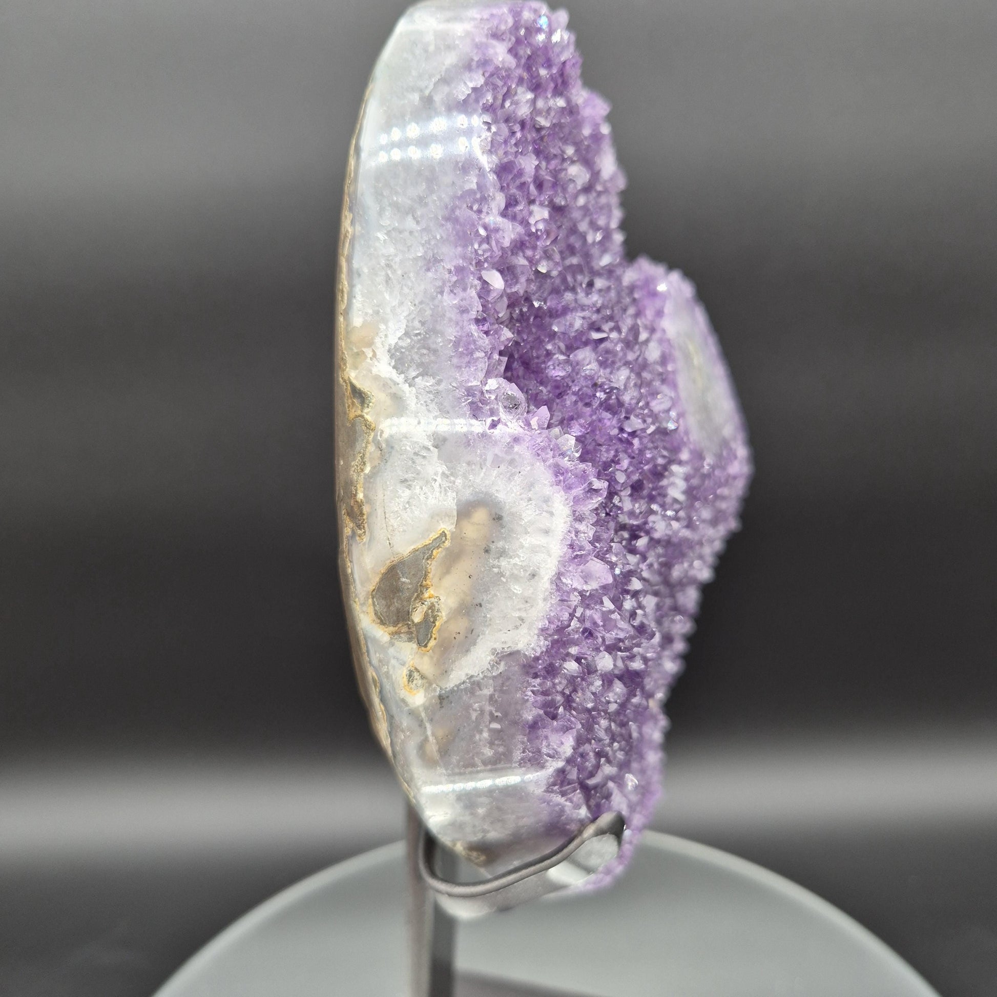 AAA+ Uruguay Amethyst with Stalactite Eye - 7.1 lbs - 12.5 x 6.5in - Rare Druzy Quartz Cathedral - One of a Kind Statement Piece Crystal Hoarder