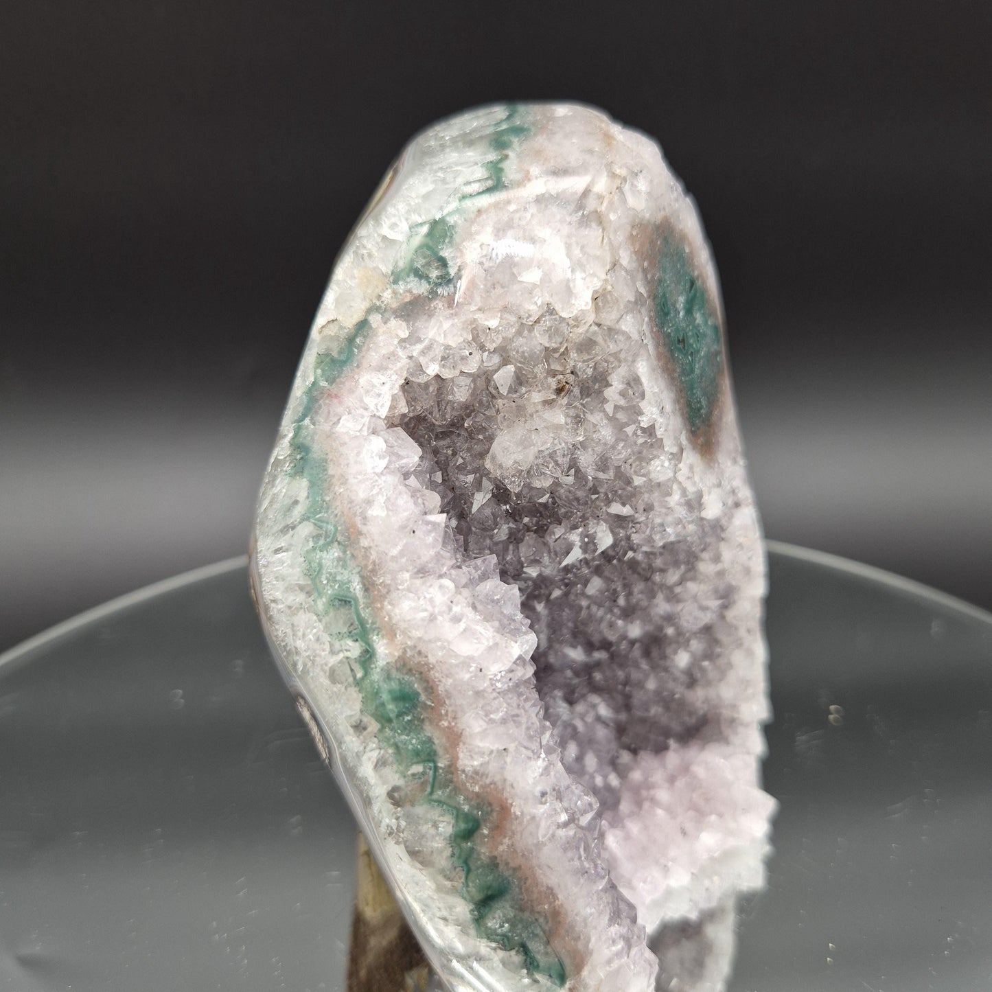 AAA+ Amethyst with Huge Green Jasper Stalactite – Uruguay – 3.05 lb Display Specimen Crystal Hoarder