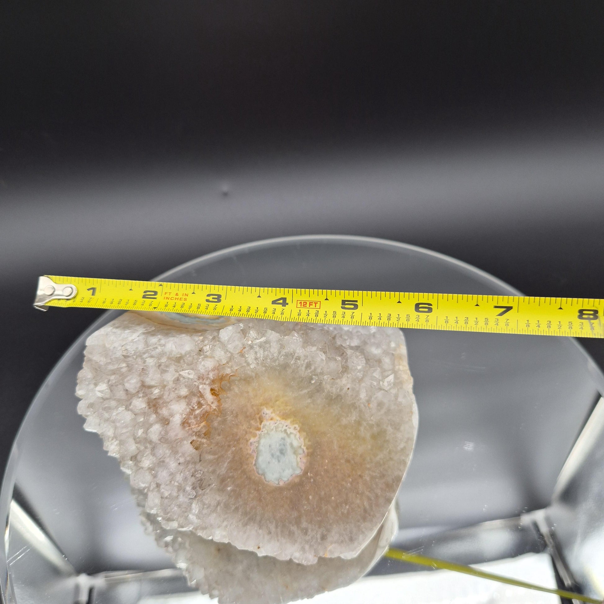 Super Rare Green Pastel Stalactite Eye with Quartz Uruguay 3.53 lbs Crystal Hoarder