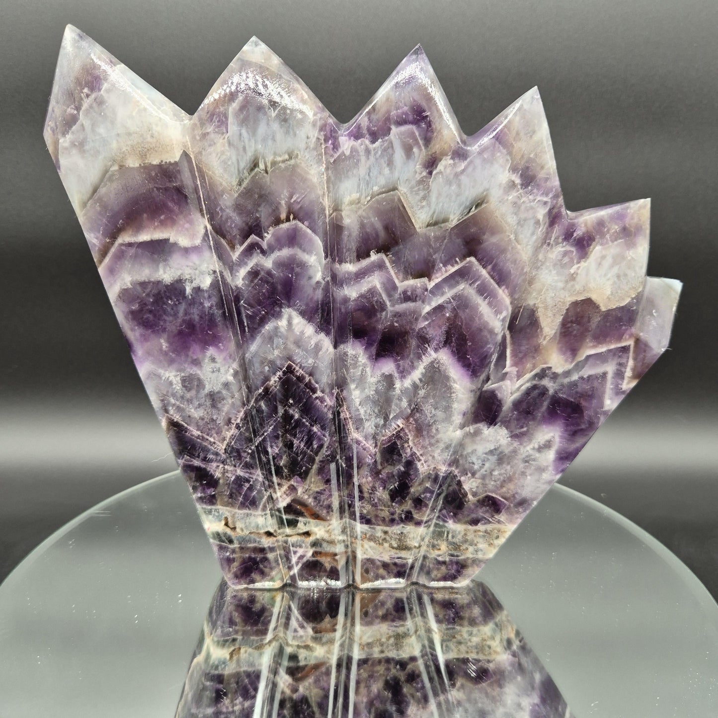AAA+ Dream Chevron Amethyst 6-Point Adjoined Tower - 5.32 lbs - 9 x 8.5in - Rare One of a Kind Crystal Formation Crystal Hoarder