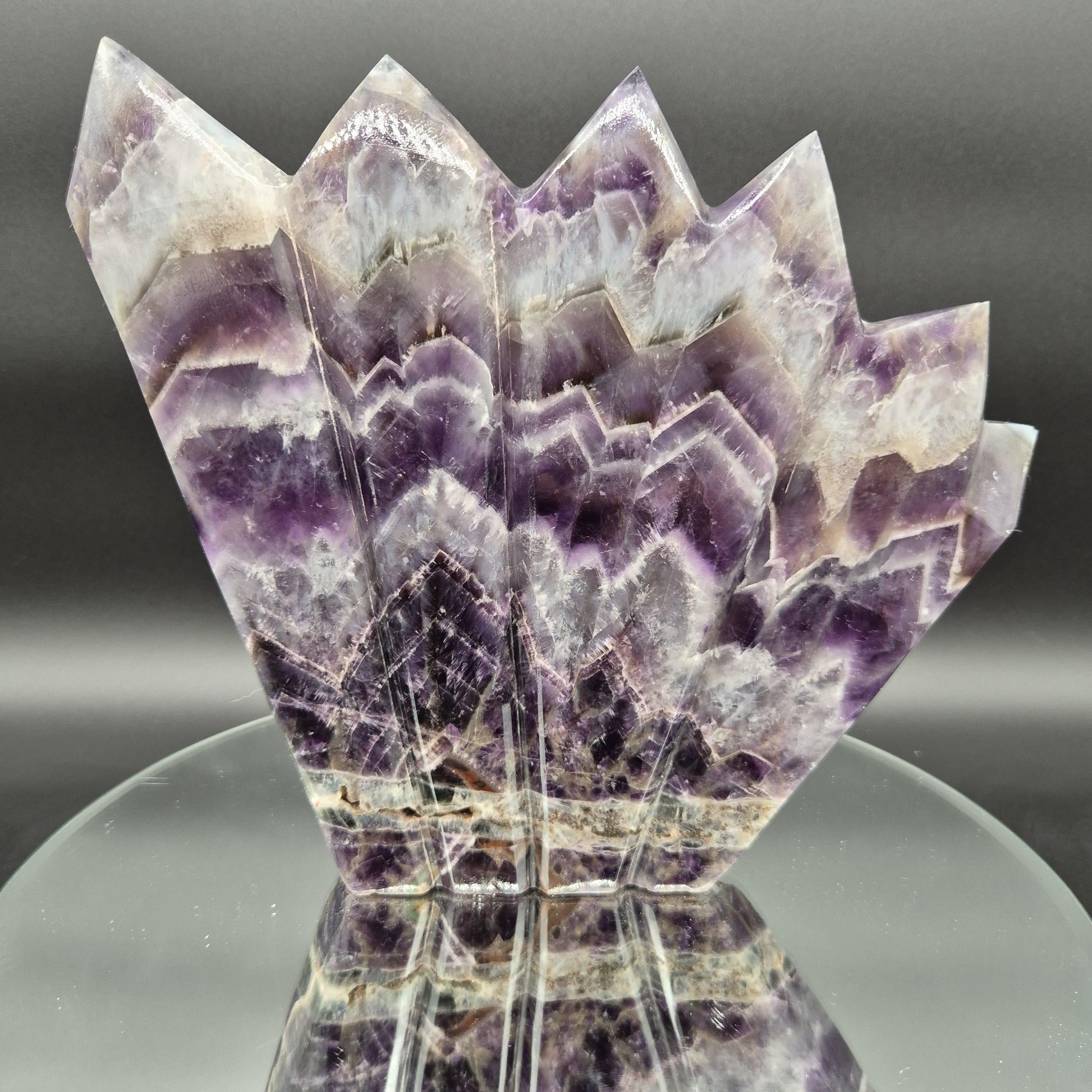 AAA+ Dream Chevron Amethyst 6-Point Adjoined Tower - 5.32 lbs - 9 x 8.5in - Rare One of a Kind Crystal Formation Crystal Hoarder
