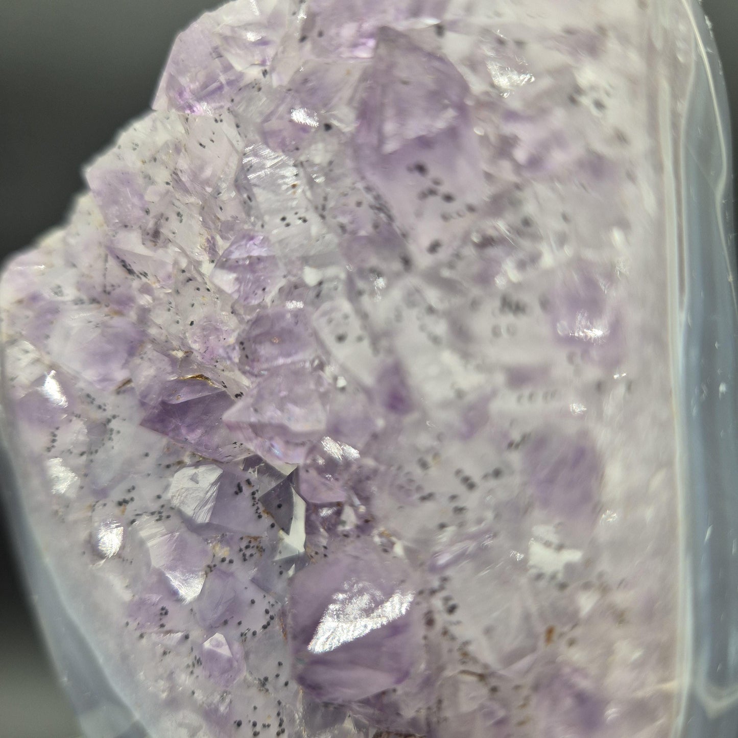 Amethyst with Blue Banded Agate on Stand 5x5x2 2.21 lbs Brazil Crystal Hoarder
