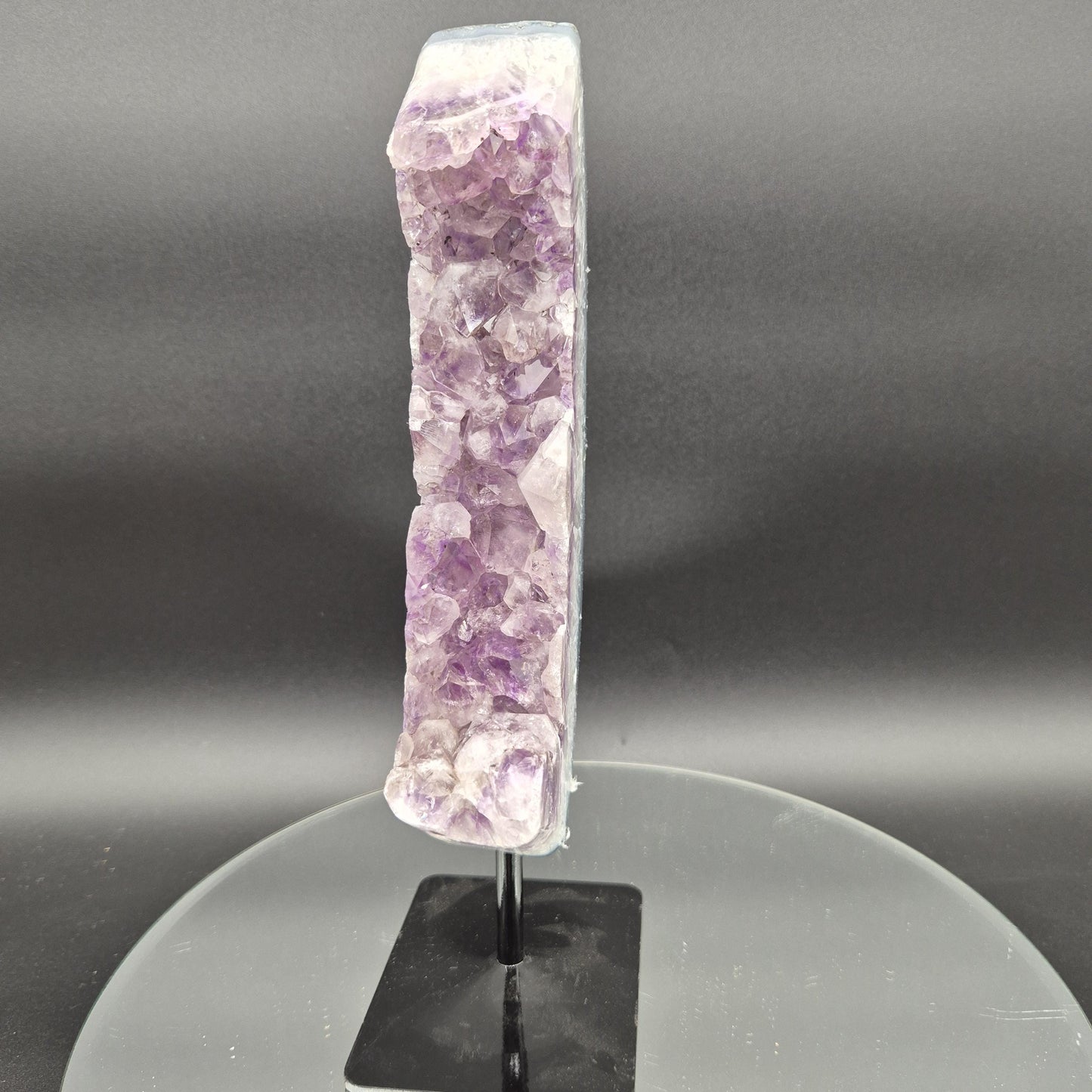AAA+ Amethyst with Blue Banded Agate on Stand 10.5x4x1.5 3.17 lbs Brazil Crystal Hoarder