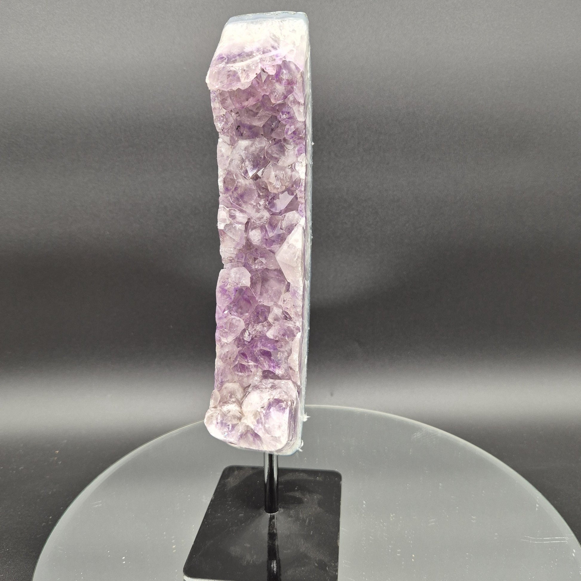 AAA+ Amethyst with Blue Banded Agate on Stand 10.5x4x1.5 3.17 lbs Brazil Crystal Hoarder