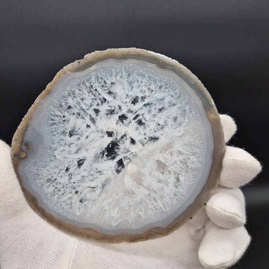Set of 10 Agate Slices with Quartz | 2.43 lbs Total | 4in Natural Crystal Slices | Polished Gemstone Decor | Collector Grade Display Pieces Crystal Hoarder