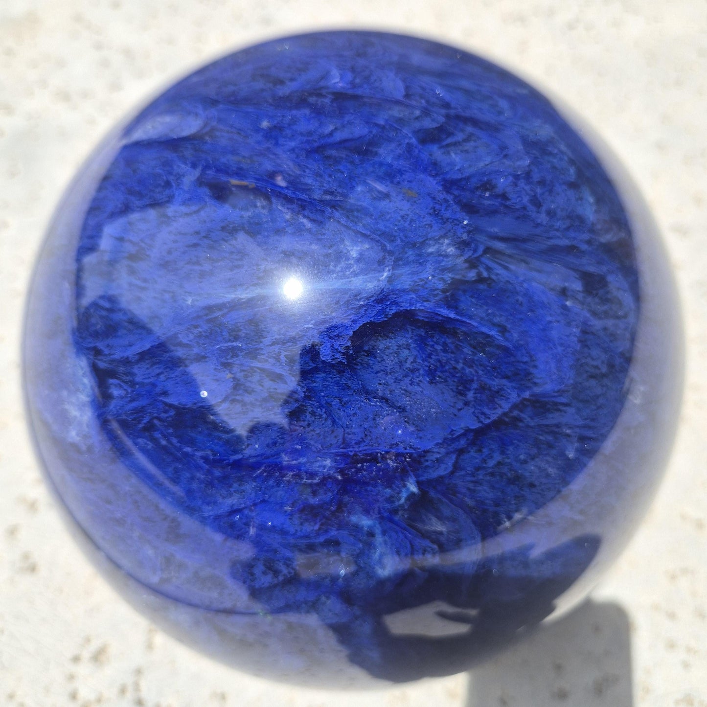 Huge Blue Smelting Quartz Sphere - 8in 24 lb Statement Crystal | Polished Quartz Ball | Collector Display Piece Crystal Hoarder