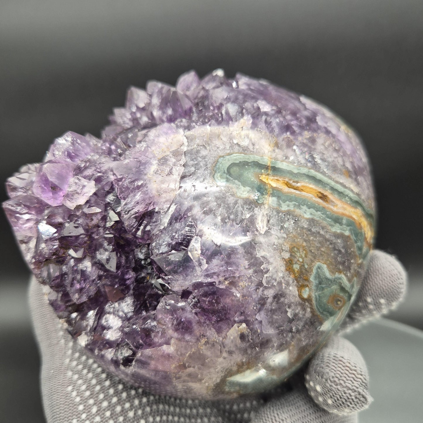 AAA+ Huge Amethyst Egg - Uruguay 5.17 lbs, 4.5 x 5in Crystal Hoarder