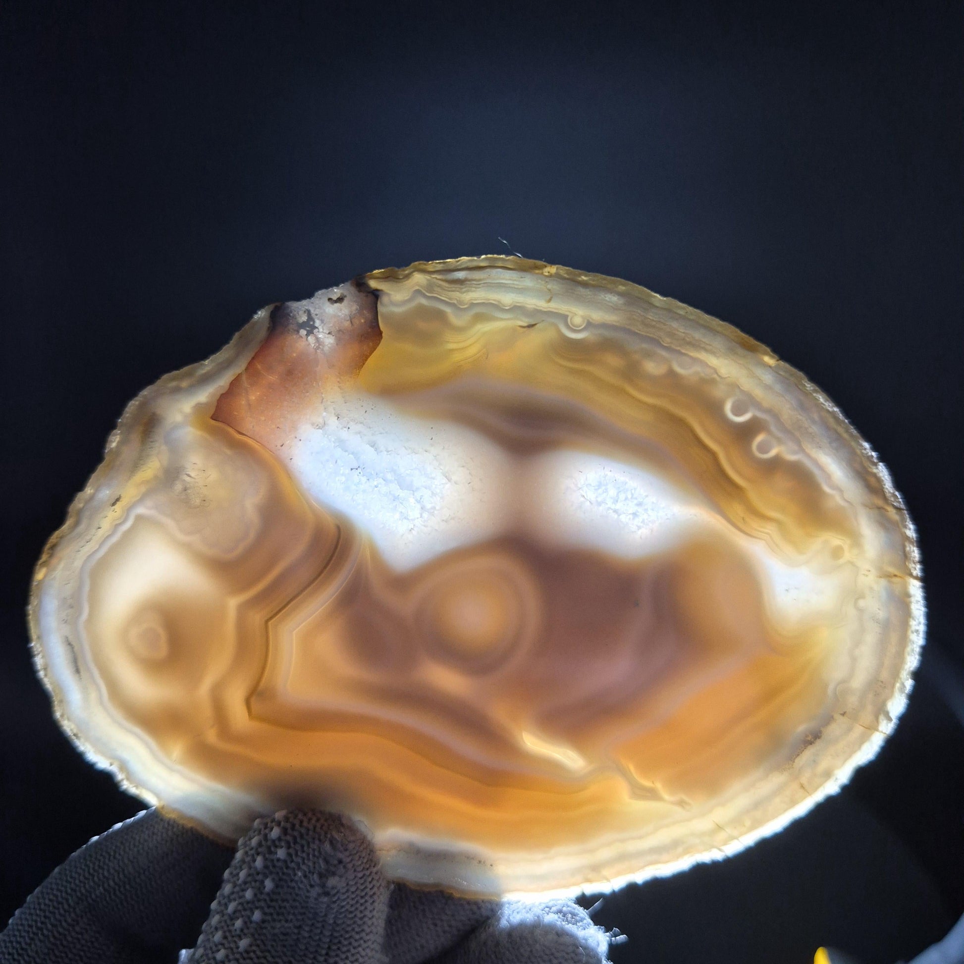 Natural Translucent Agate Slices - Set of 3 | 4in, 4.5in, 5in | Polished Quartz Crystal Decor | 0.55 lbs Crystal Hoarder