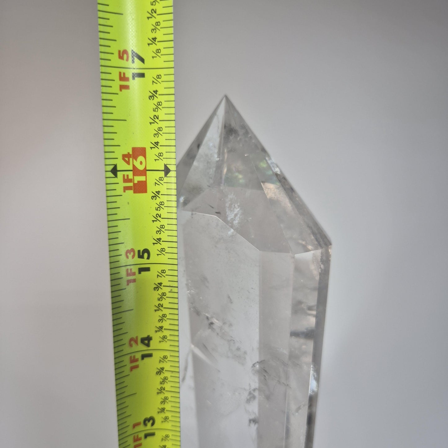 Large Faceted Clear Quartz Double Terminated Crystal on Spin Stand - 4.215 lbs - 16.5in Statement Crystal Display - Collector Specimen Crystal Hoarder