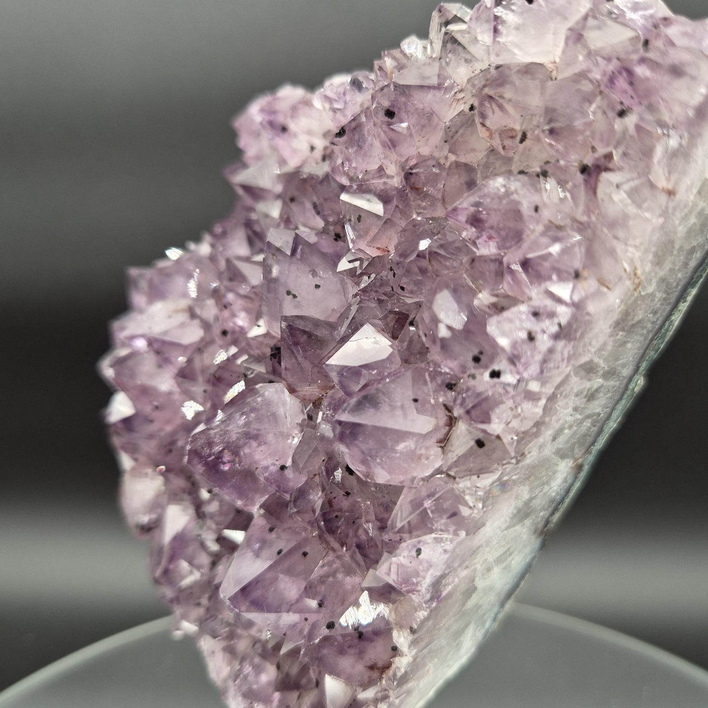 Amethyst on Stand with Hematite Brazil Crystal Specimen 3.42 lb 8x5.5x2.5 Display Piece Crystal Hoarder
