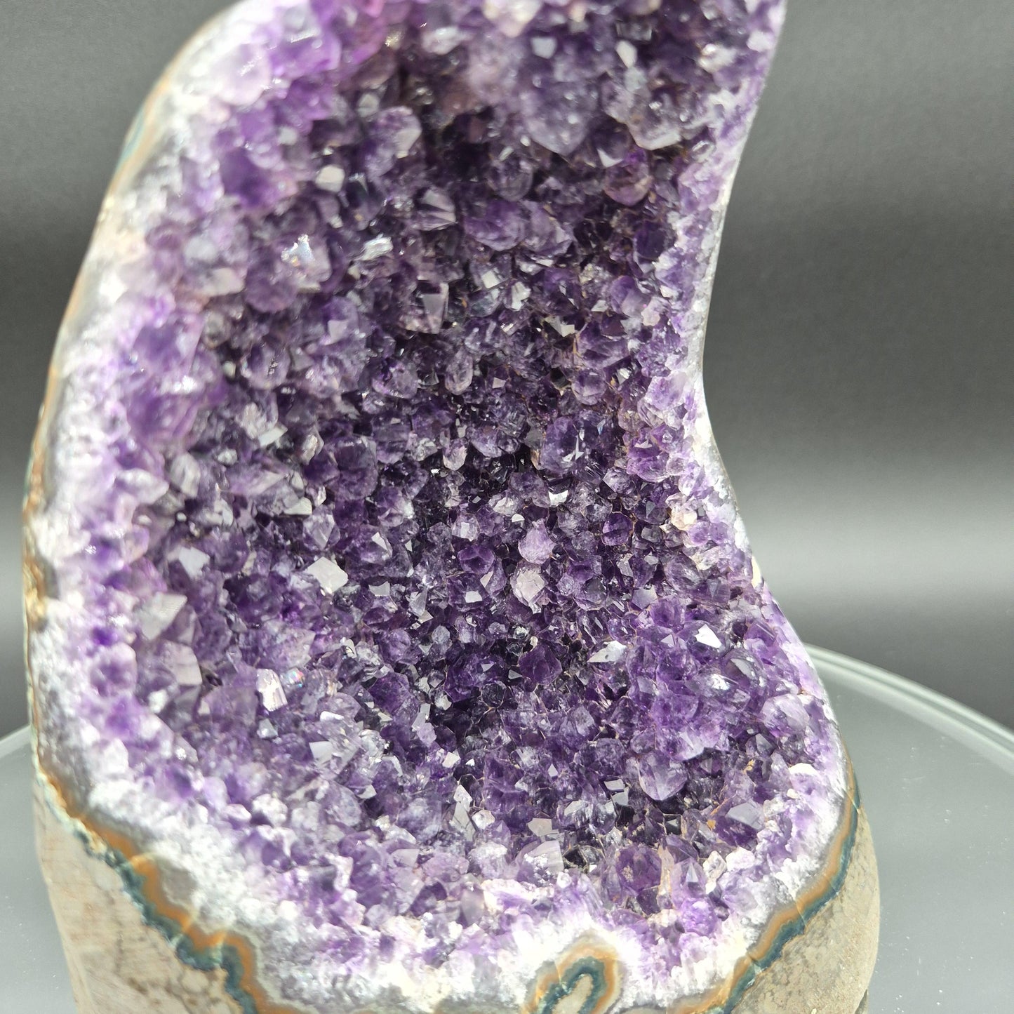 AAA+ Dark Purple Amethyst Curved Cathedral - Uruguay Specimen - 7.5 x 6 - 5.49 lbs - Collector Display Crystal Hoarder
