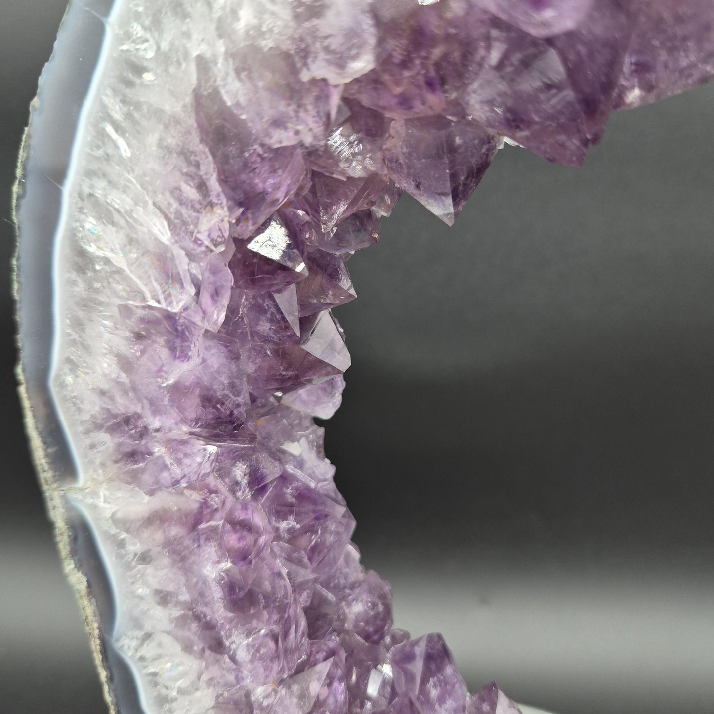 AAA+ Super Rare Amethyst Portal with UV Reactive Calcite Blue Agate 10.5x7.5x1.5 5.12 lbs Brazil Crystal Hoarder