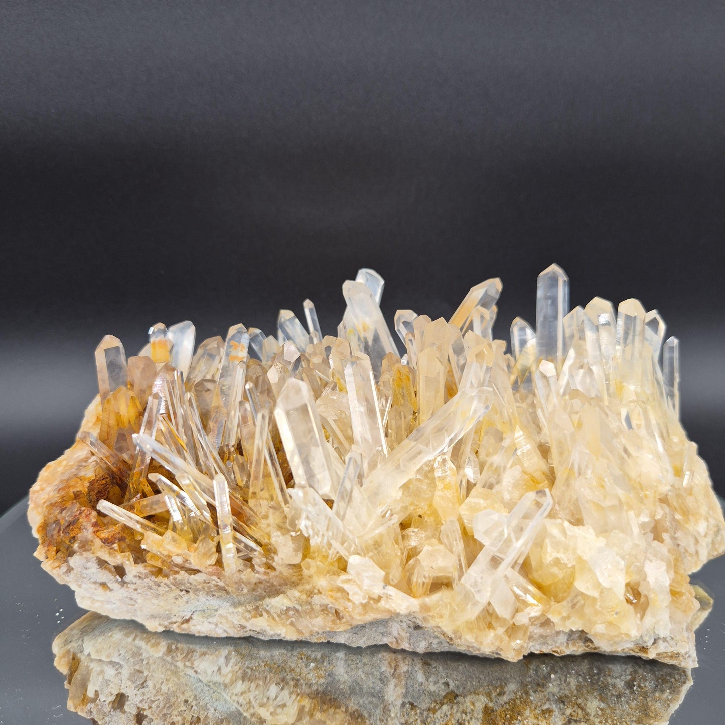 Museum Quality Blue Smoke Golden Healer Lemurian Quartz Cluster 9x5x3 4.71 lbs Colombia Crystal Hoarder
