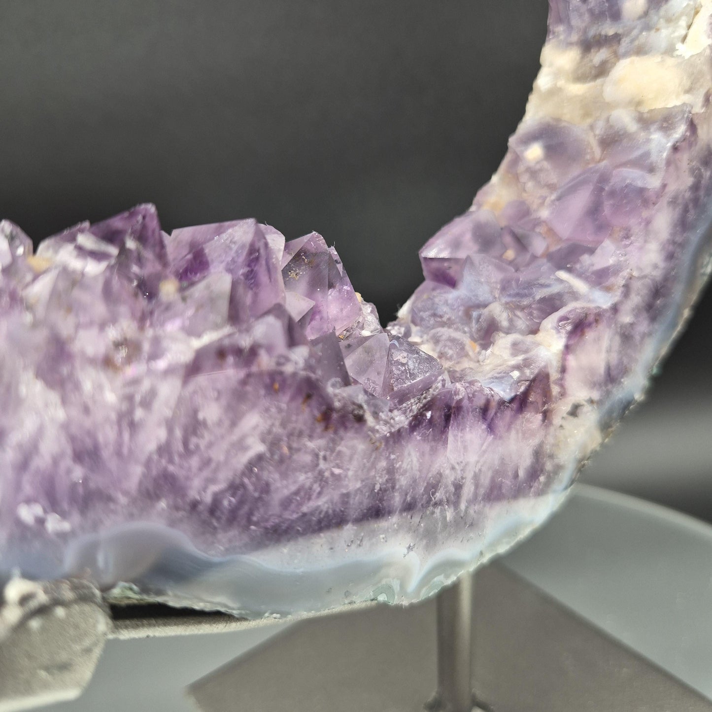 AAA+ Amethyst Half Portal with Sugar Amethyst UV Reactive Calcite Brazil 4.7 lbs 17x8x1.5 Statement Crystal Crystal Hoarder