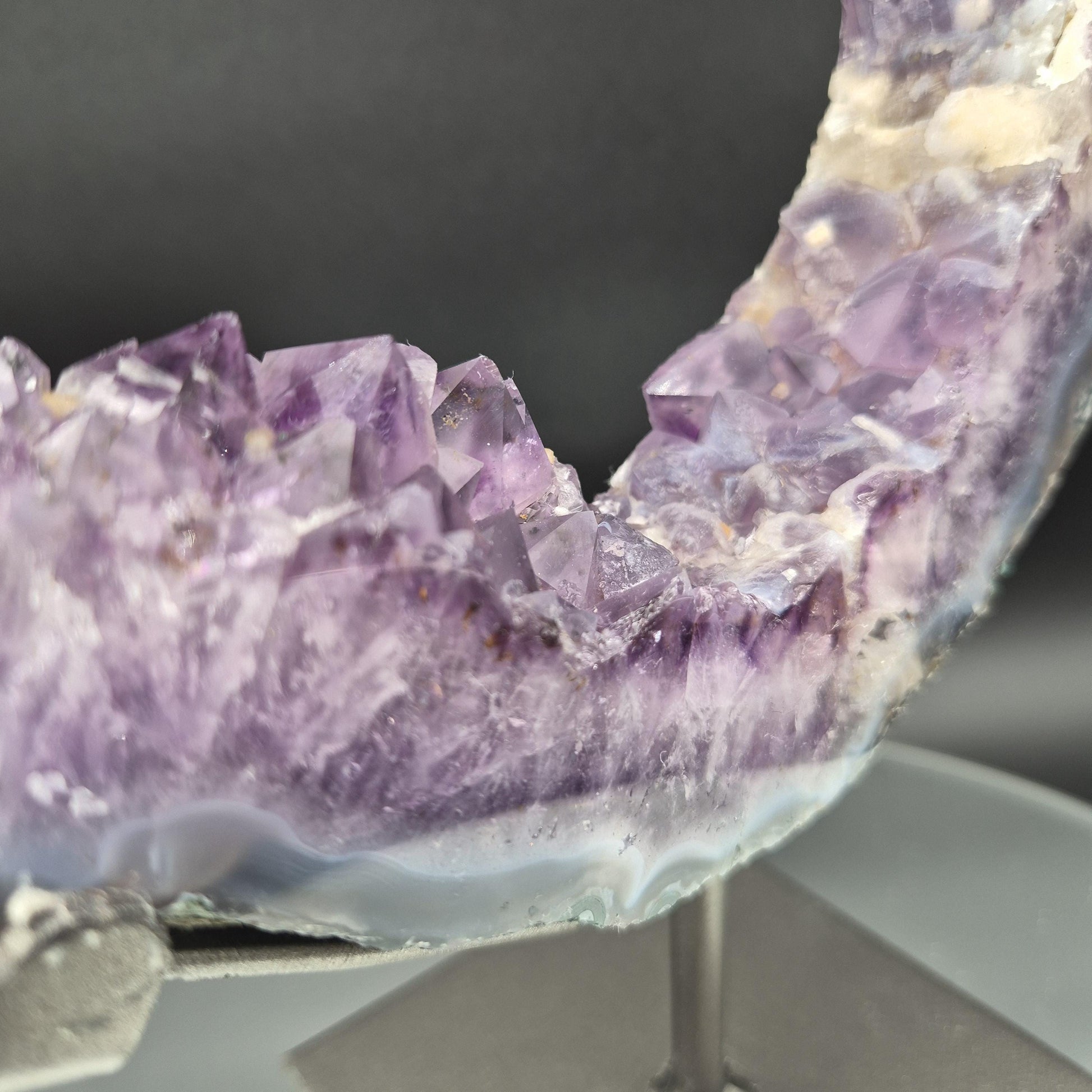 AAA+ Amethyst Half Portal with Sugar Amethyst UV Reactive Calcite Brazil 4.7 lbs 17x8x1.5 Statement Crystal Crystal Hoarder