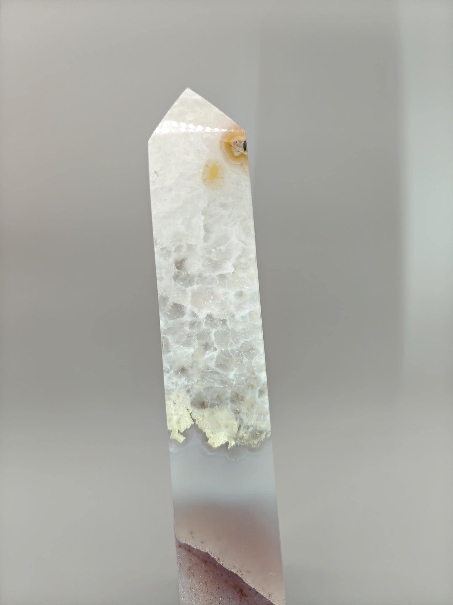 One-of-a-Kind Druzy Agate Tower - Floating Cutout Formation | Natural Crystal Point | 2.34 lbs | Optional Lighted Display Base Crystal Hoarder