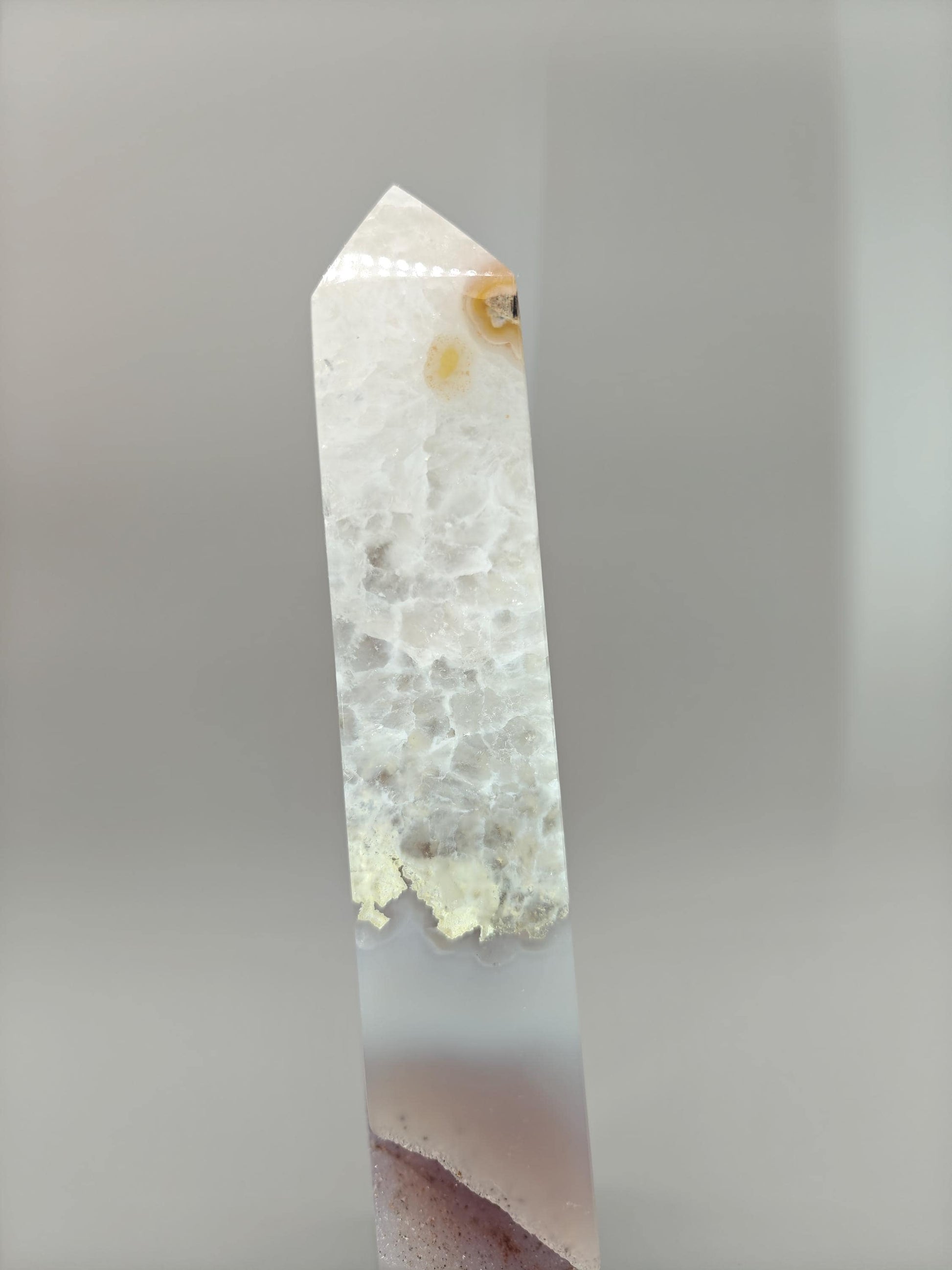 One-of-a-Kind Druzy Agate Tower - Floating Cutout Formation | Natural Crystal Point | 2.34 lbs | Optional Lighted Display Base Crystal Hoarder