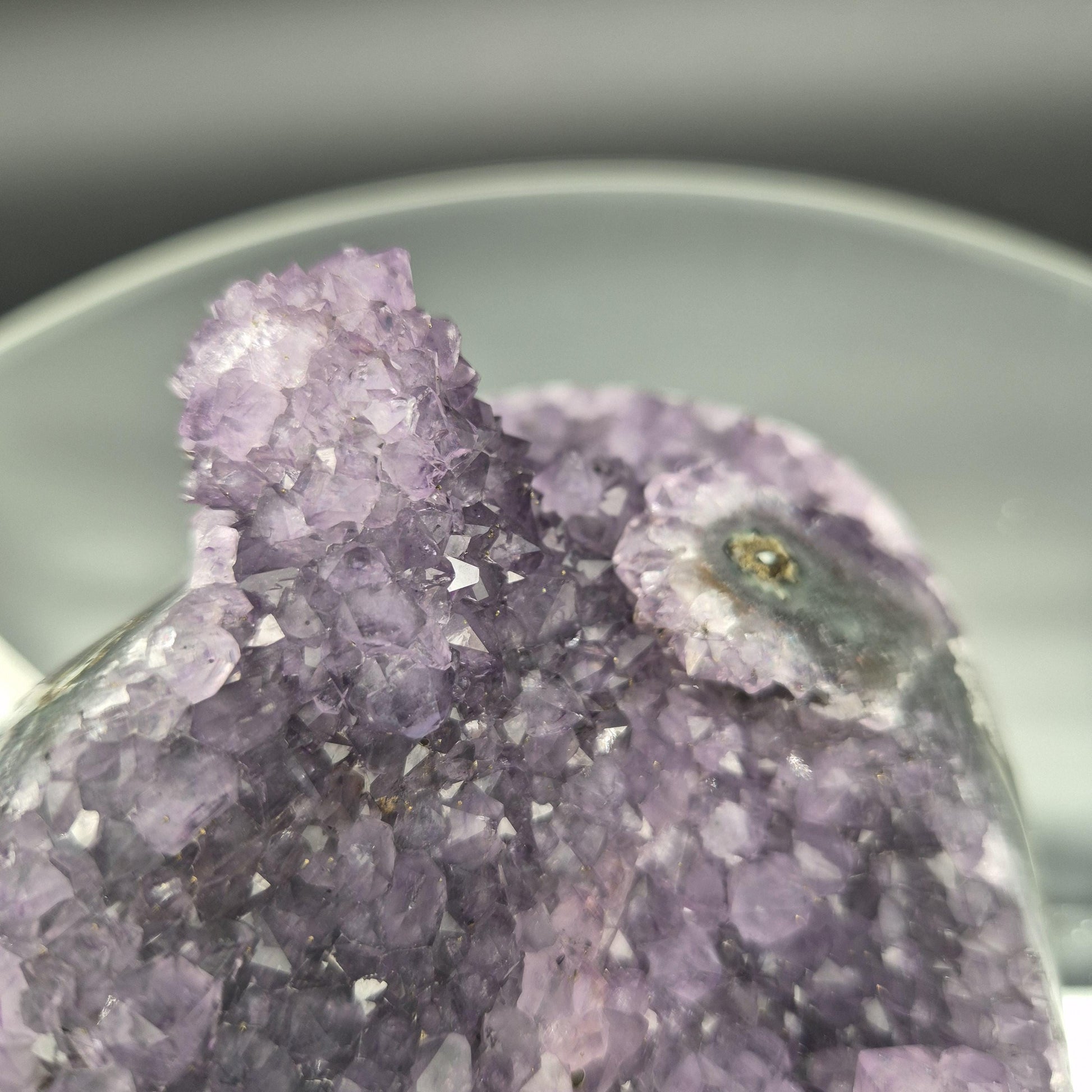 Mini Mountain Amethyst with Stalactite - Uruguay Crystal Specimen - 4 x 3.5in - 1.45 lbs - Natural Collector Display Crystal Hoarder
