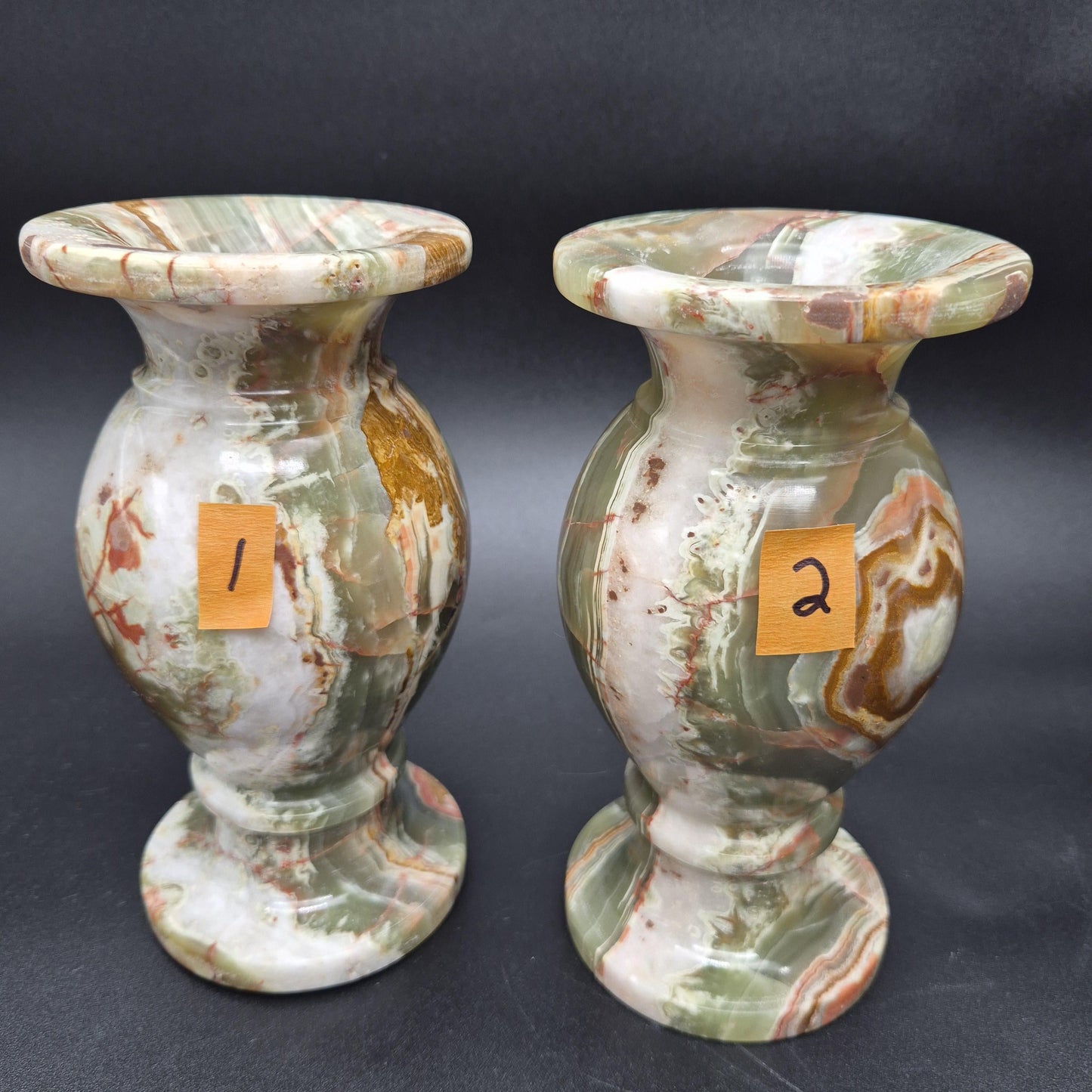 8 inch Polished Green Onyx Vase | Natural Stone Vase |  Hand Carved Onyx Vessel | Choose 1 of 2 | 4.5lbs Crystal Hoarder