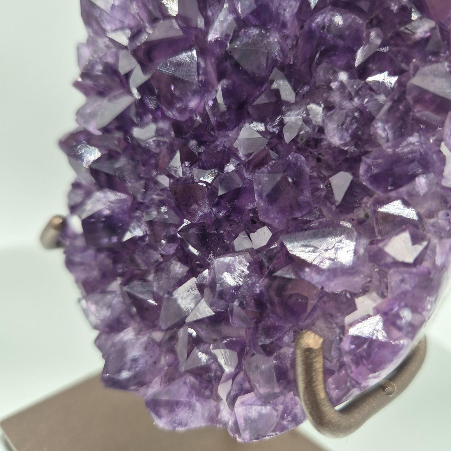 AAA+ Dark Amethyst & Blue Agate Freeform on Stand | Collector Grade Uruguayan Amethyst | Deep Purple Crystal Specimen | Luxury Crystal Decor Crystal Hoarder