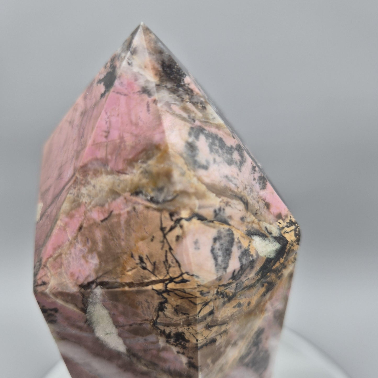 AAA+ Rhodonite Tower – 12 x 3in, 6.31 lbs – Natural Polished Crystal Healing Stone Crystal Hoarder