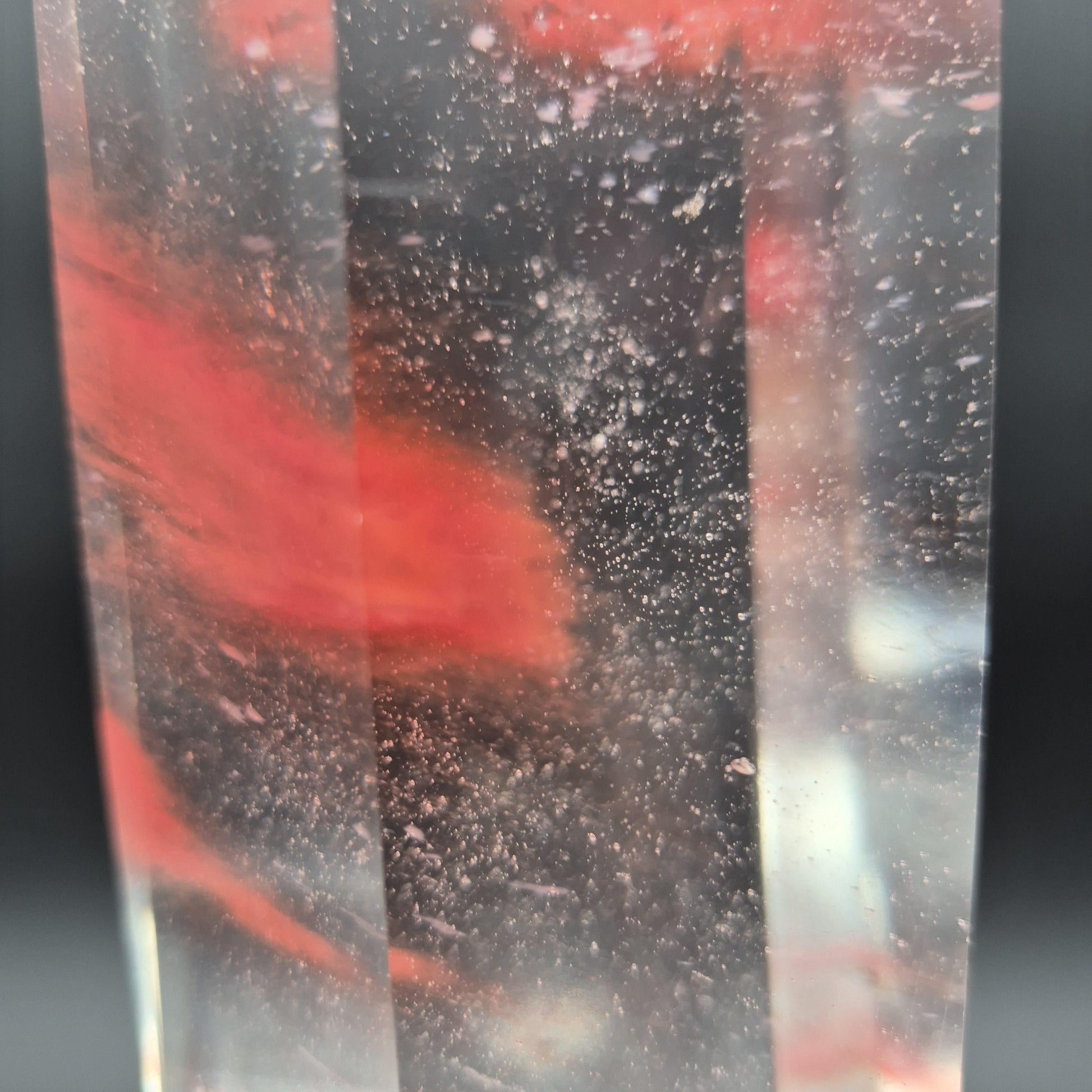 Rare Smelting Quartz Tower with Red Cloud Inclusions - Clear Quartz Crystal Tower - Natural Formation Specimen - 6.52 lbs | 13.5in Tall Crystal Hoarder