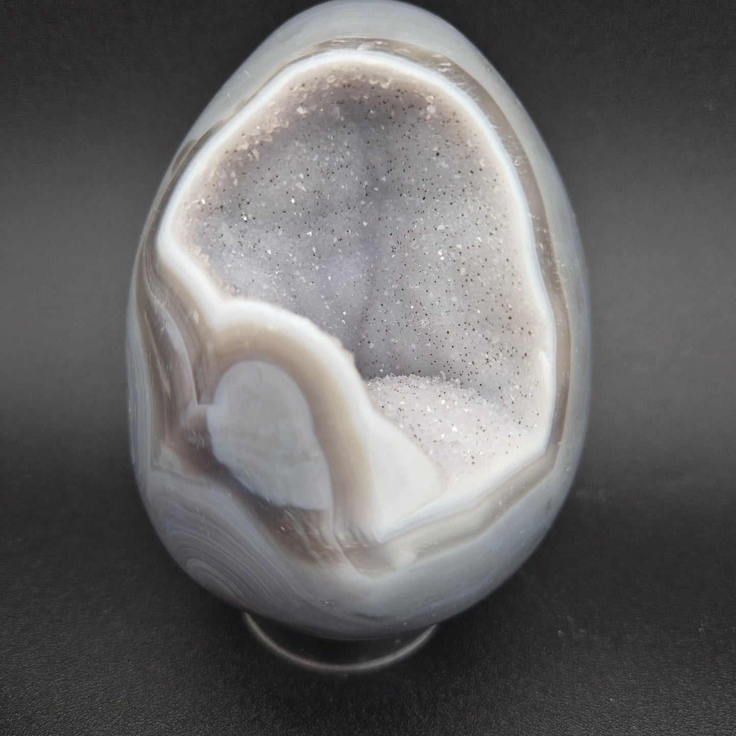 AAA+ Sugar Druzy Agate Egg with Baby Blue Agate | Uruguay Crystal | 1.47 lbs Crystal Hoarder