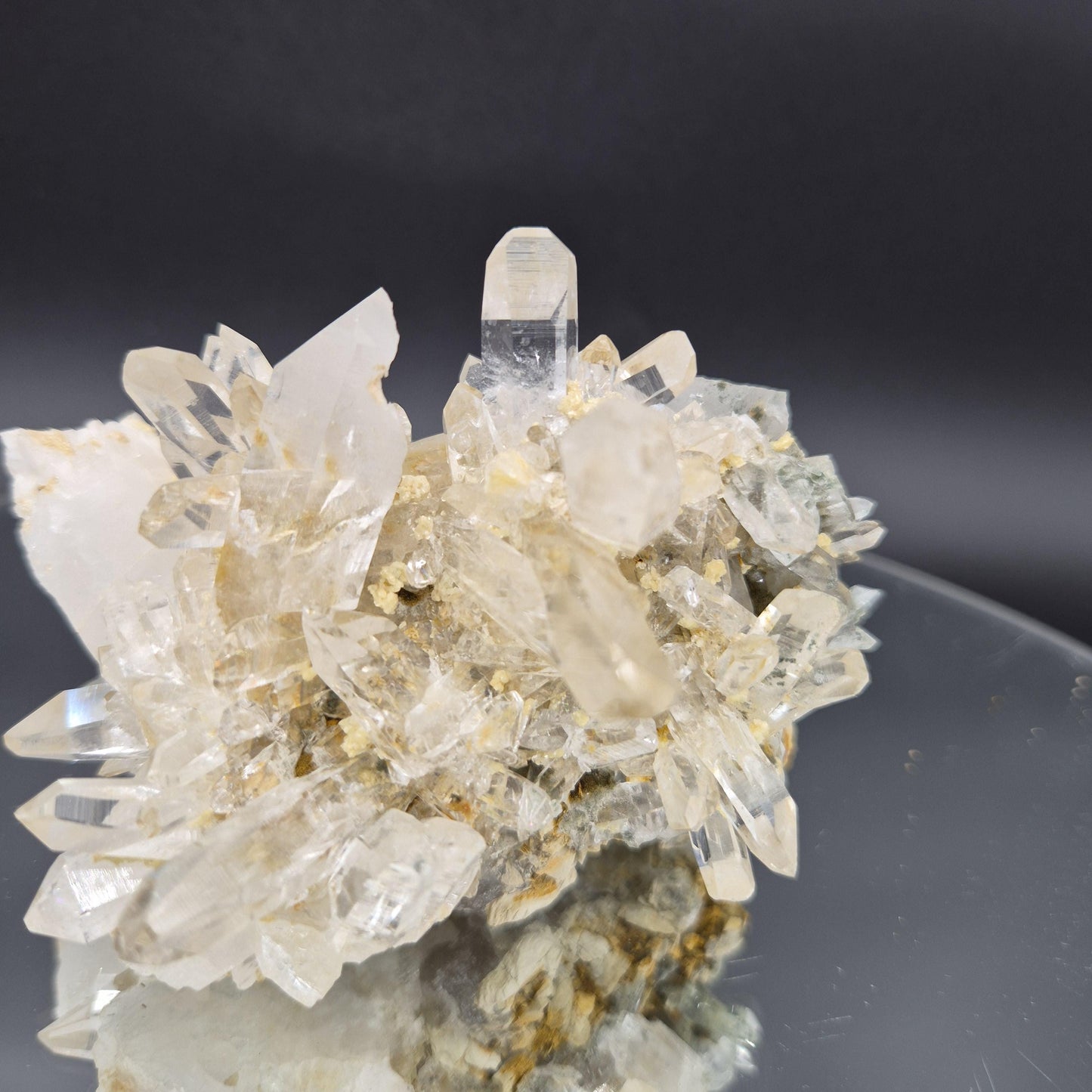 AAA+ Golden Healer Quartz with Clear Points Chlorite 4.5x3.5x3 1.13 lbs Colombia Crystal Hoarder