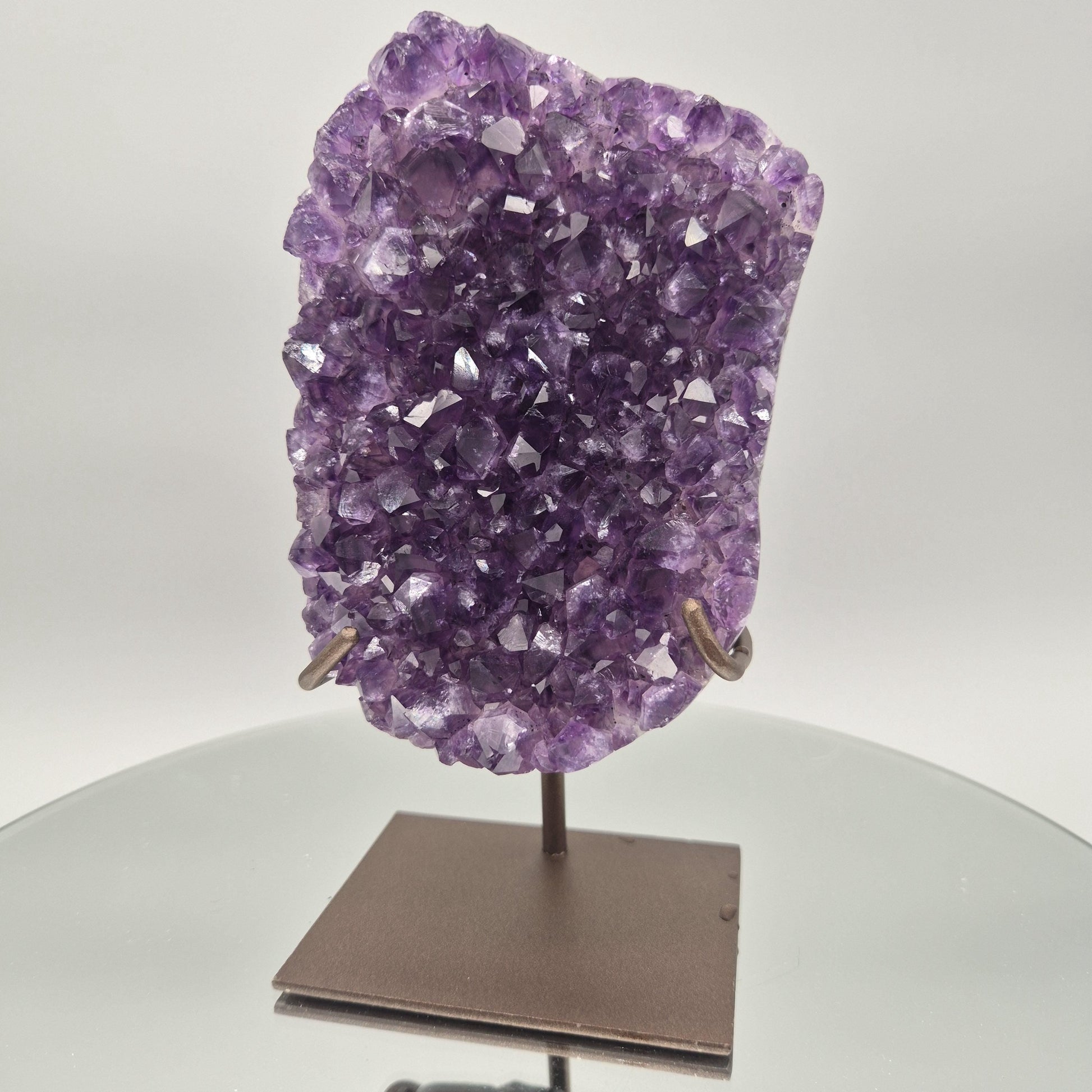 AAA+ Dark Amethyst & Blue Agate Freeform on Stand | Collector Grade Uruguayan Amethyst | Deep Purple Crystal Specimen | Luxury Crystal Decor Crystal Hoarder