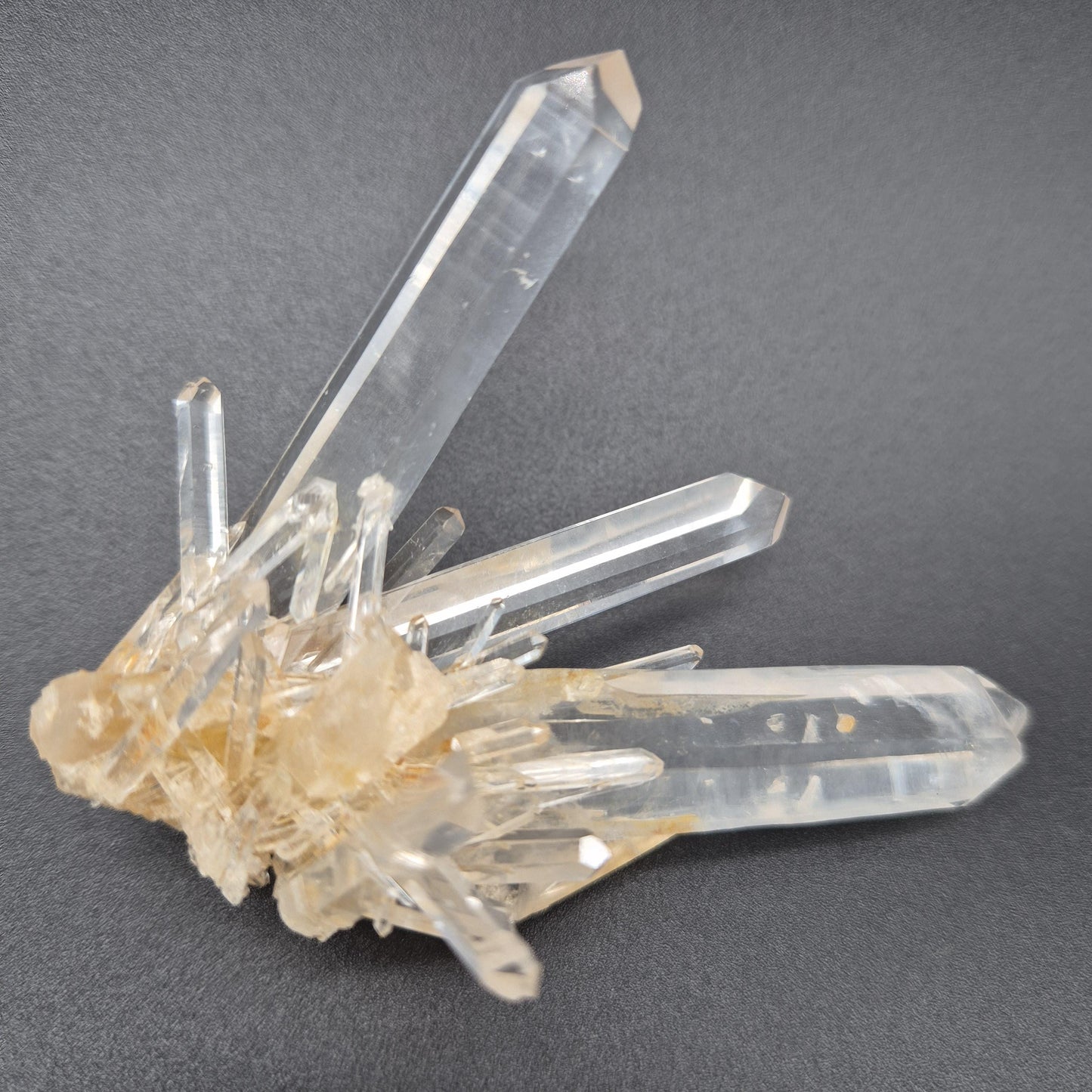 Rare AAA+ DNA Blue Smoke Golden Healer Needle Lemurian Quartz Cluster | Fully Crystallized | Colombia | 2.08 oz Crystal Hoarder