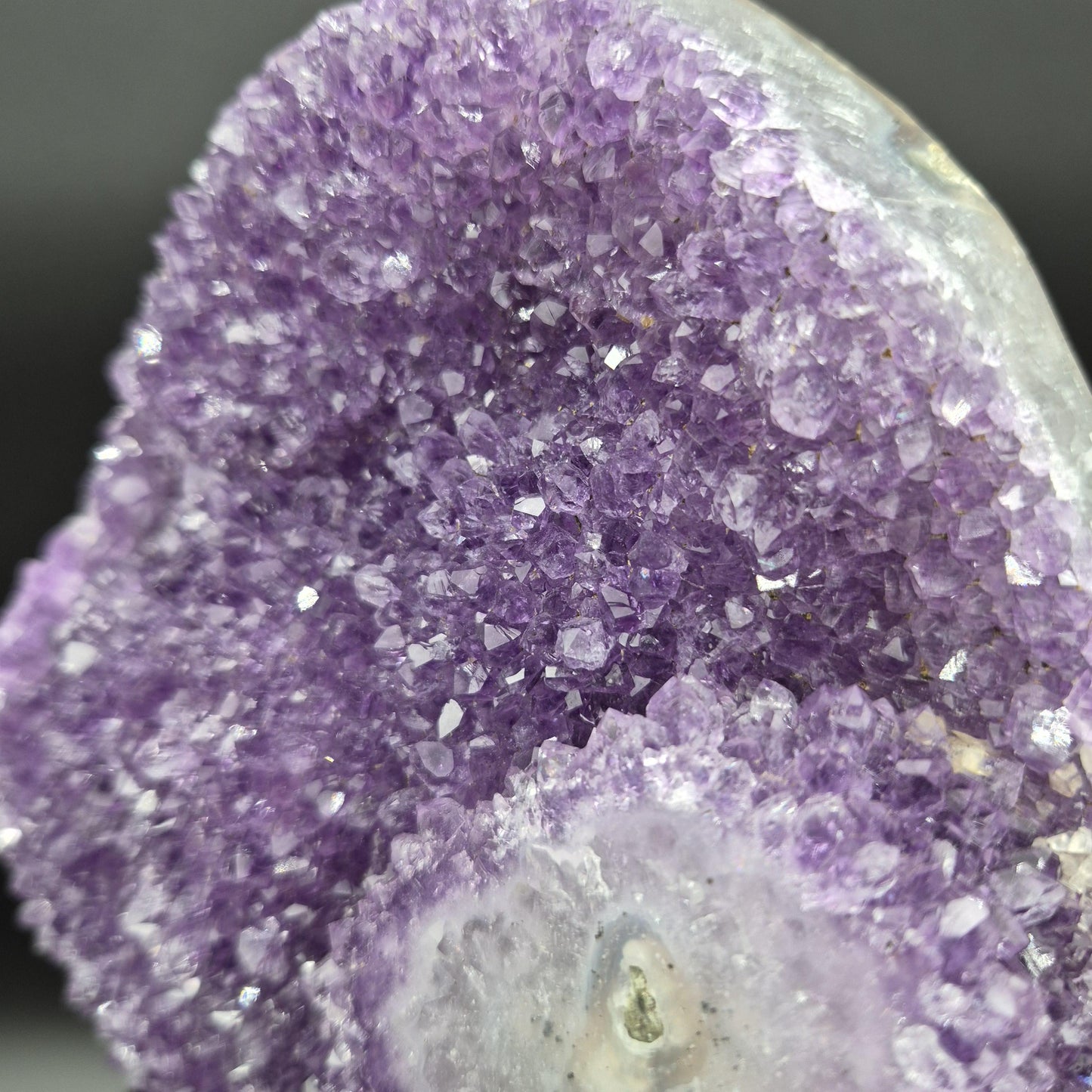 AAA+ Uruguay Amethyst with Stalactite Eye - 7.1 lbs - 12.5 x 6.5in - Rare Druzy Quartz Cathedral - One of a Kind Statement Piece Crystal Hoarder