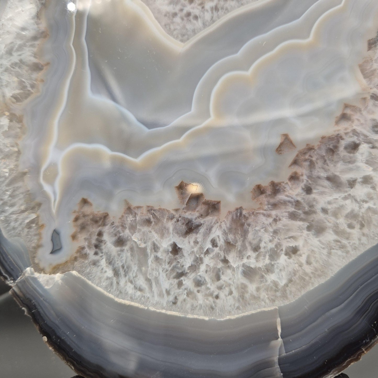 AAA+ Blue Banded Agate Slab Brazil 10.5x8.5x1 5.85 lbs Crystal Hoarder