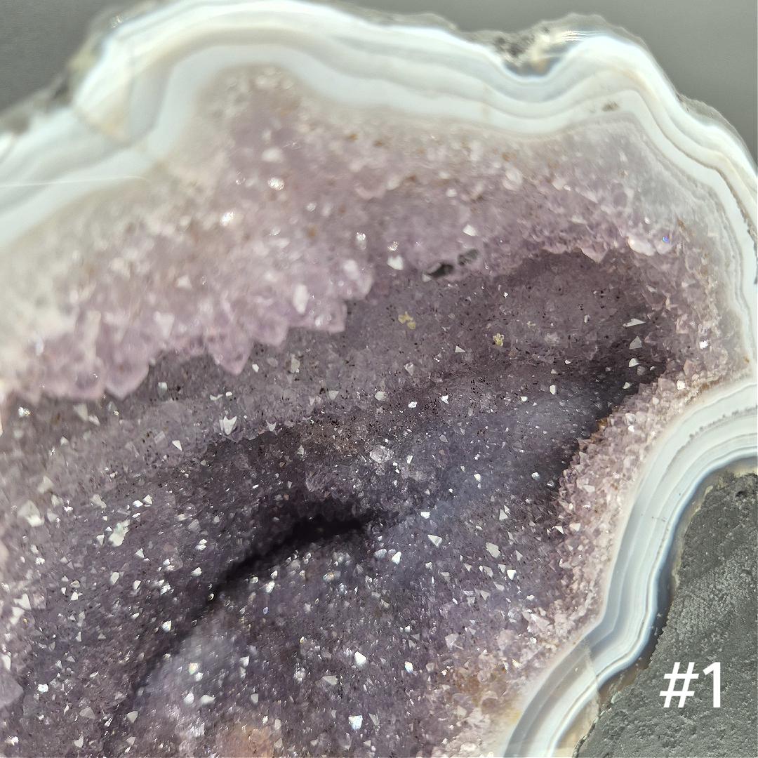 AAA+ Deep Galaxy Amethyst Cathedral Blue Banded Agate Brazil Choose Your Piece 11.48 lbs or 10.17 lbs Crystal Hoarder