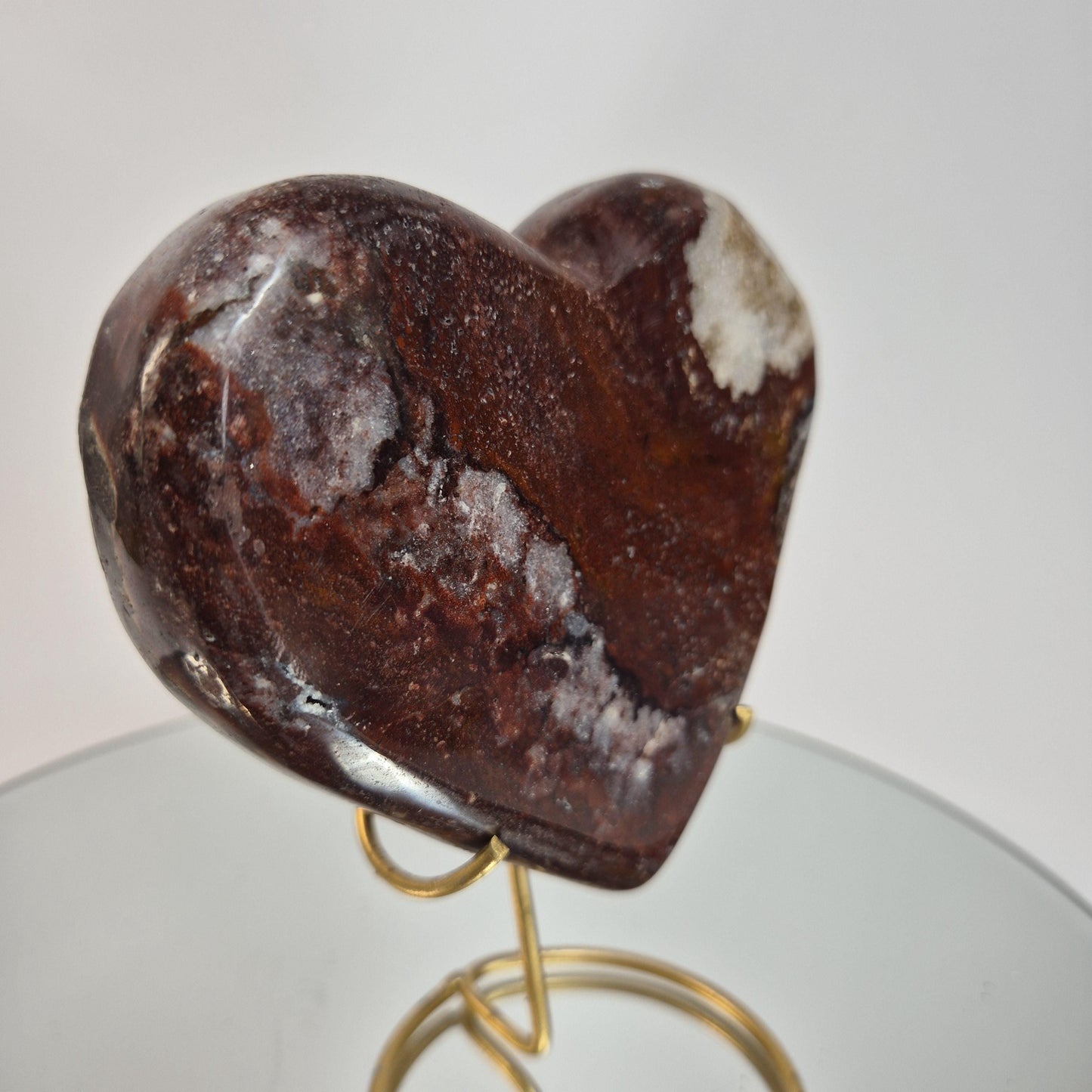 Deep Dark Red Jasper Heart with Quartz Veins - Super Rare One-of-a-Kind Crystal Hoarder