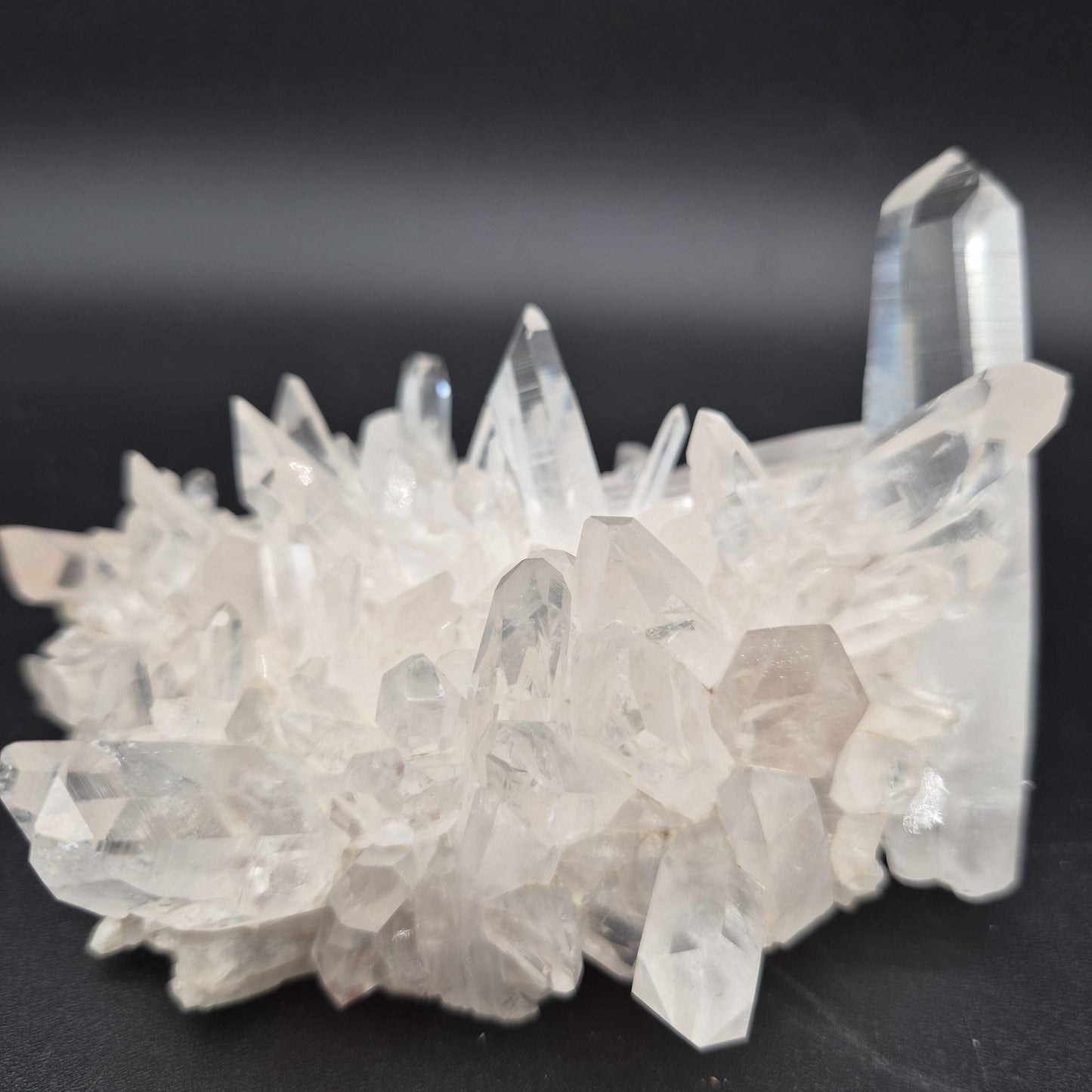 AAA+ Rare Water Clear Light Pink Lemurian Quartz Cluster Colombia 6x5x3.5 2.08 lbs Crystal Hoarder