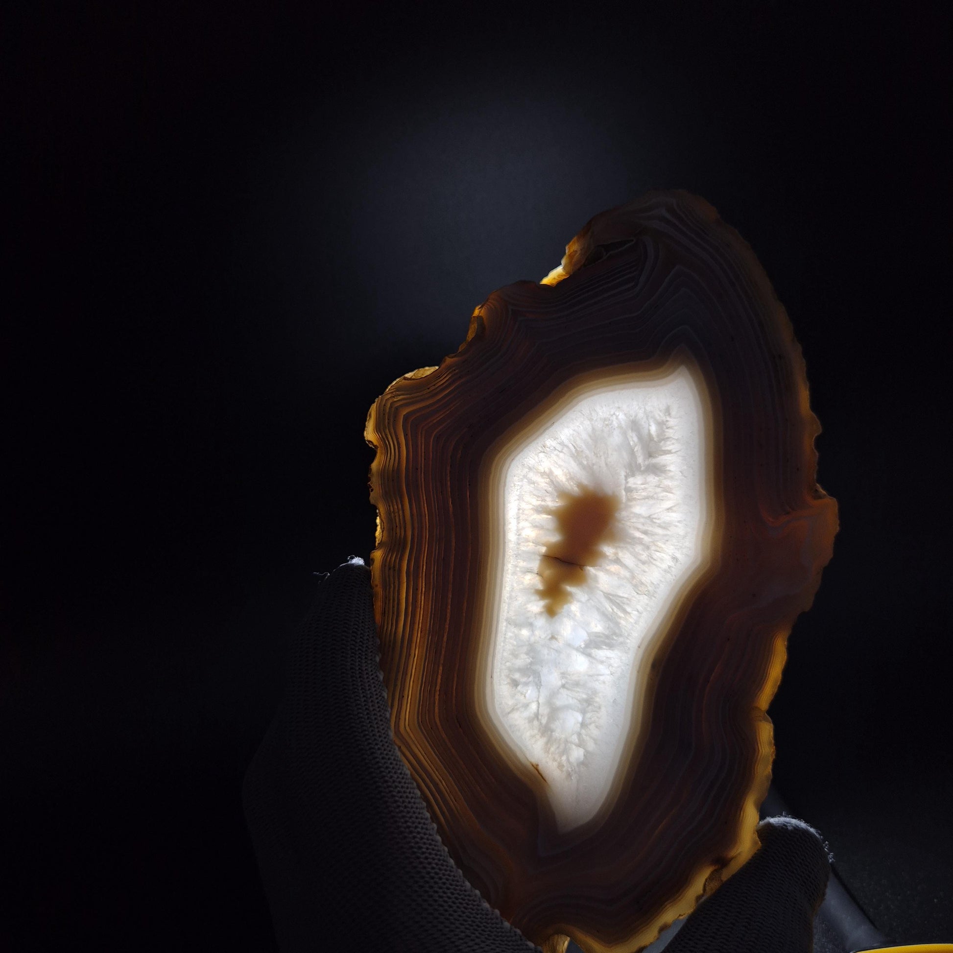 AAA+ Quartz with Tight Blue Banded Agate Double Sided Polished Uruguay 1.34 lbs Crystal Hoarder Crystal Hoarder