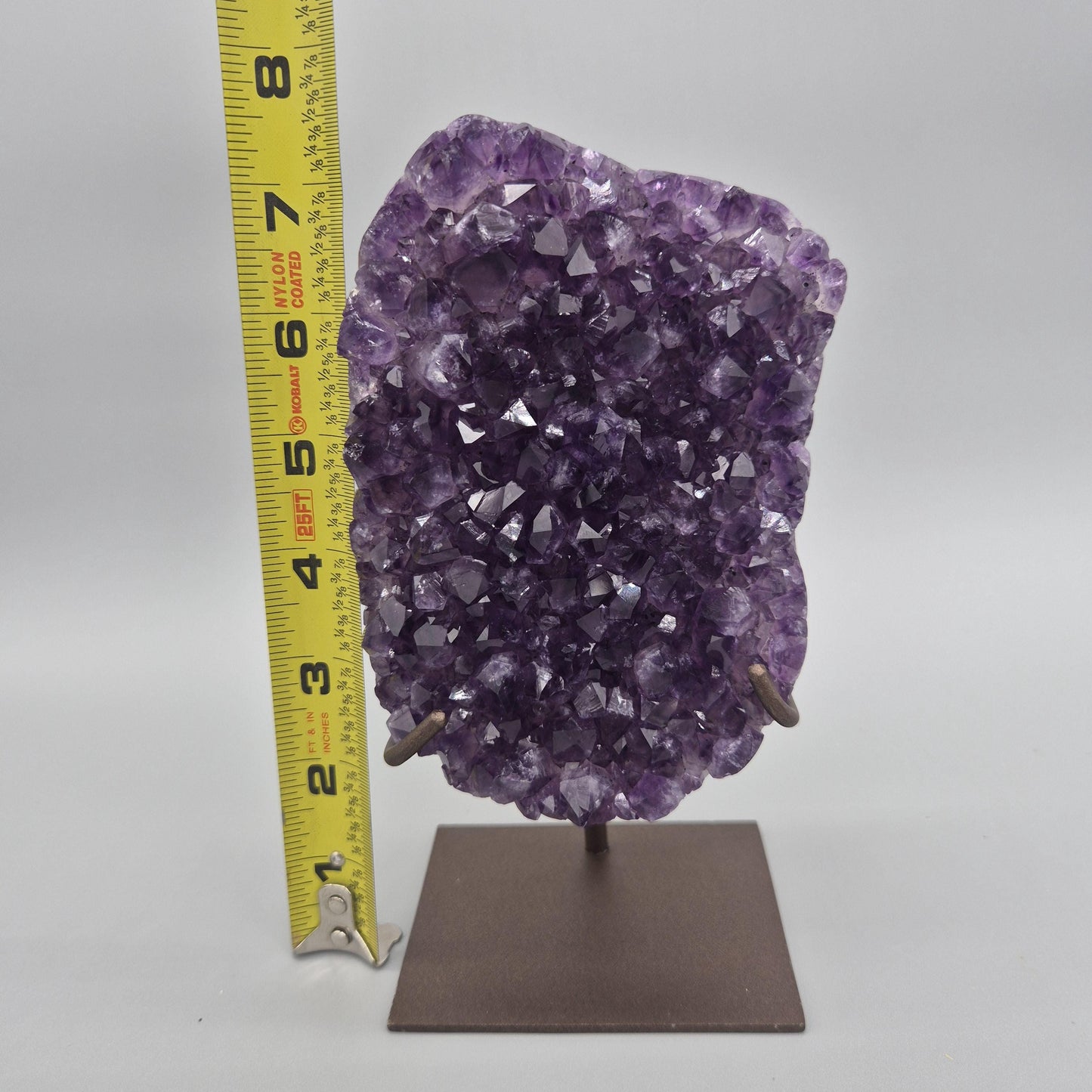 AAA+ Dark Amethyst & Blue Agate Freeform on Stand | Collector Grade Uruguayan Amethyst | Deep Purple Crystal Specimen | Luxury Crystal Decor Crystal Hoarder