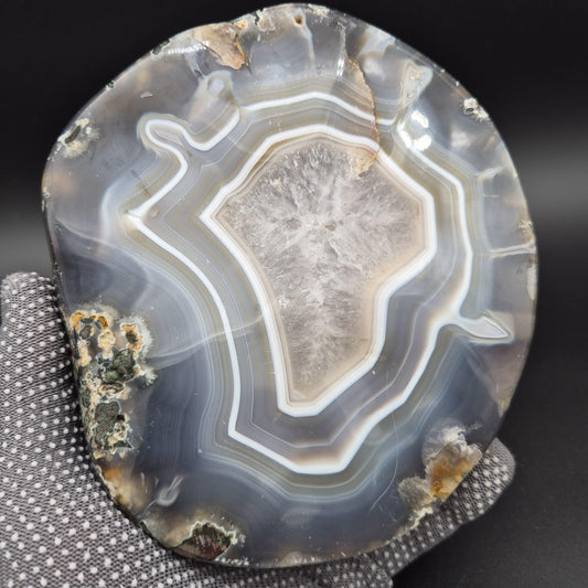 AAA+ Quartz with Blue Banded Agate Fully Polished Uruguay 4 lbs Crystal Hoarder Crystal Hoarder