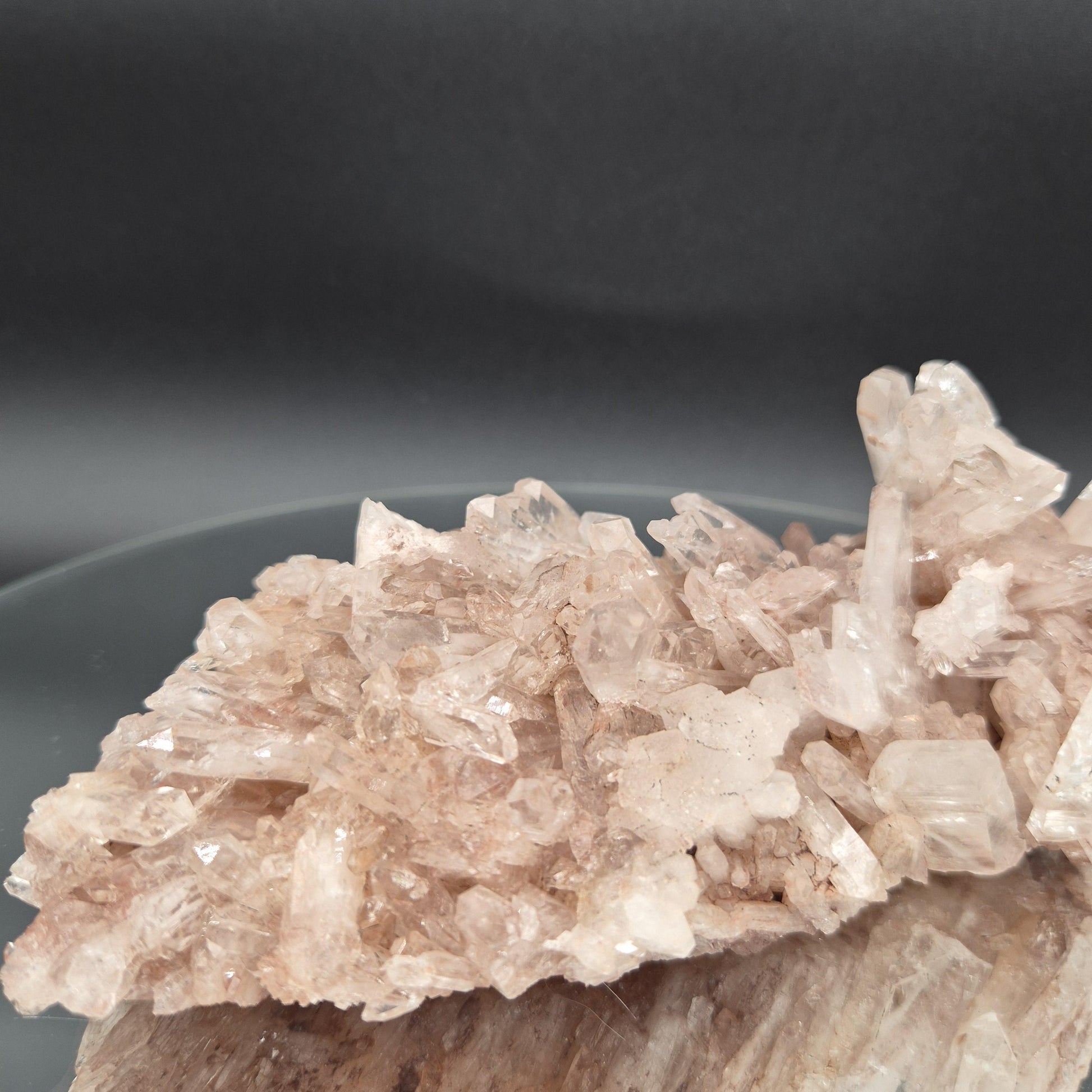 AAA+ Rare Pink Lemurian Quartz Cluster Water Clear Points Colombia 8x3.5x2.5 1.96 lbs Crystal Hoarder