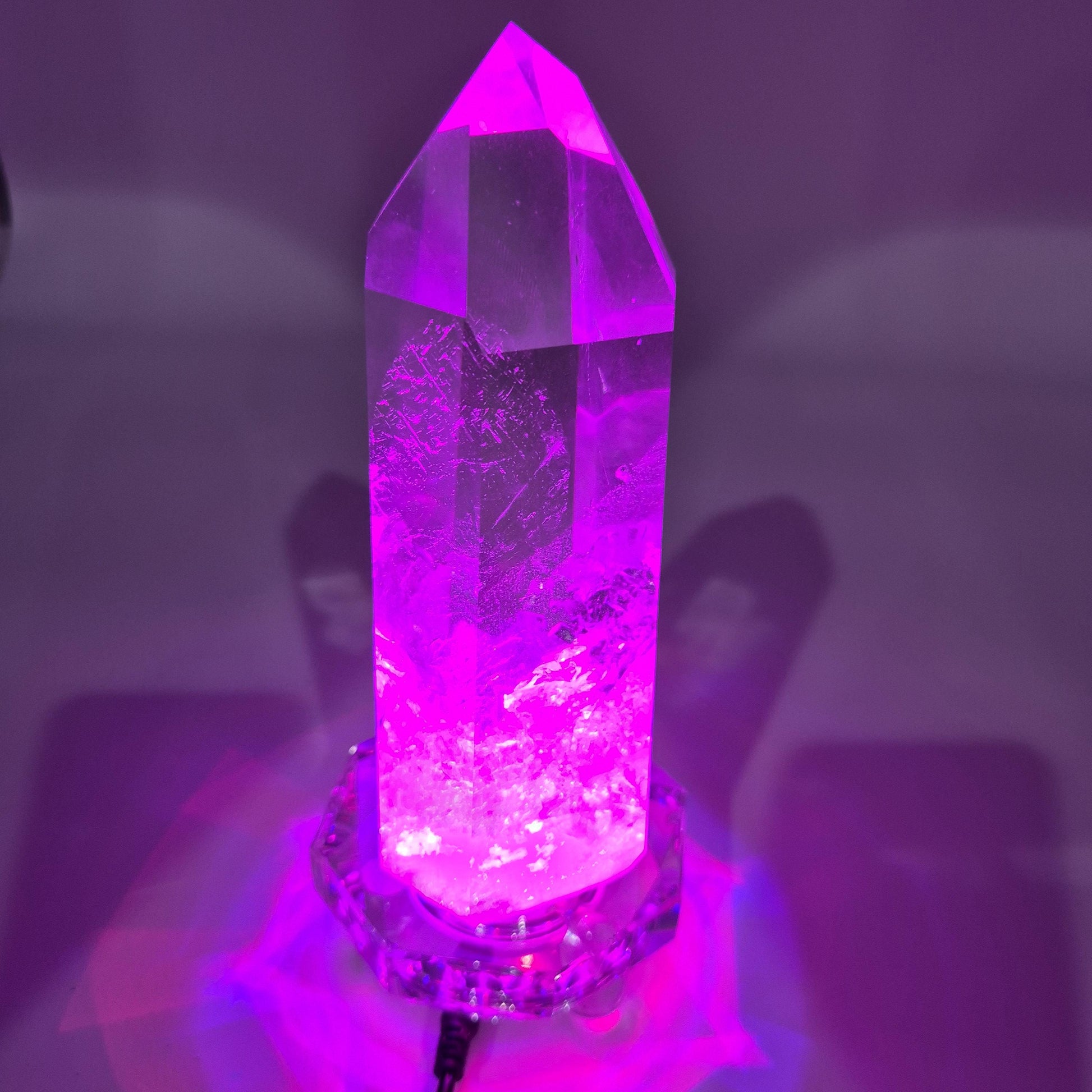 Water Clear Quartz Crystal Point with Inclusions - Brazil, 11oz Natural Specimen (Optional LED Base) Crystal Hoarder
