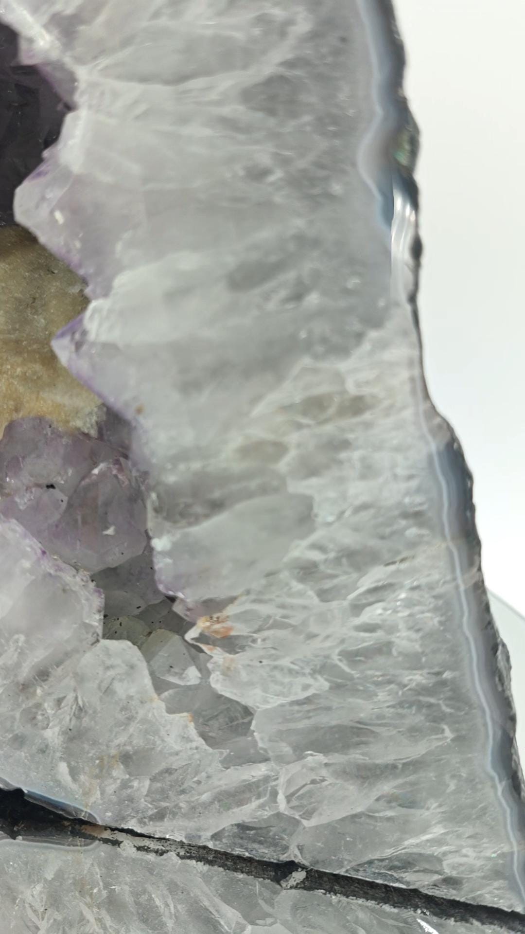 Amethyst Cathedral with Calcite - Brazilian Amethyst Geode - 11.22 lbs - 7.5 x 8.5in Crystal Hoarder